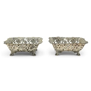 A Pair of Continental Silver Reticulated Bowls