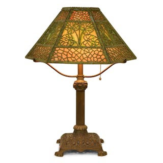 Bradley & Hubbard, Edward Miller & Co., Overlay Table Lamp