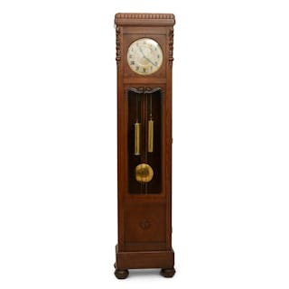 German Oak Tall Case Clock