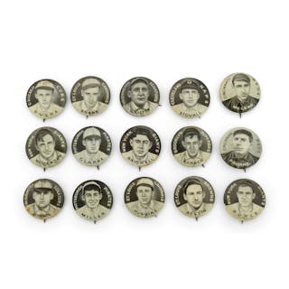 Lot of 15 Sweet Caporal Cigarettes Baseball Pins
