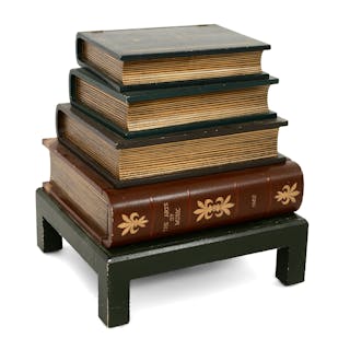 Book-Form Side Table with Hinged Lid