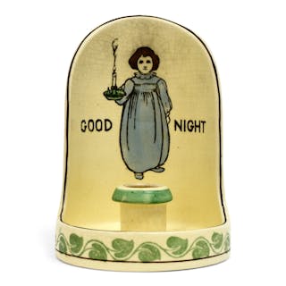 Roseville Pottery "Good Night" Chamberstick
