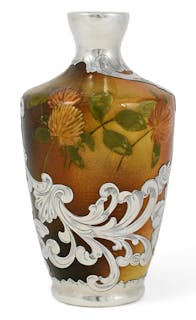 Rookwood Pottery Silver Overlay Vase, Decorated by Elizabeth N. Lincoln