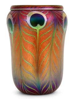Charles Lotton "Peacock" Vase