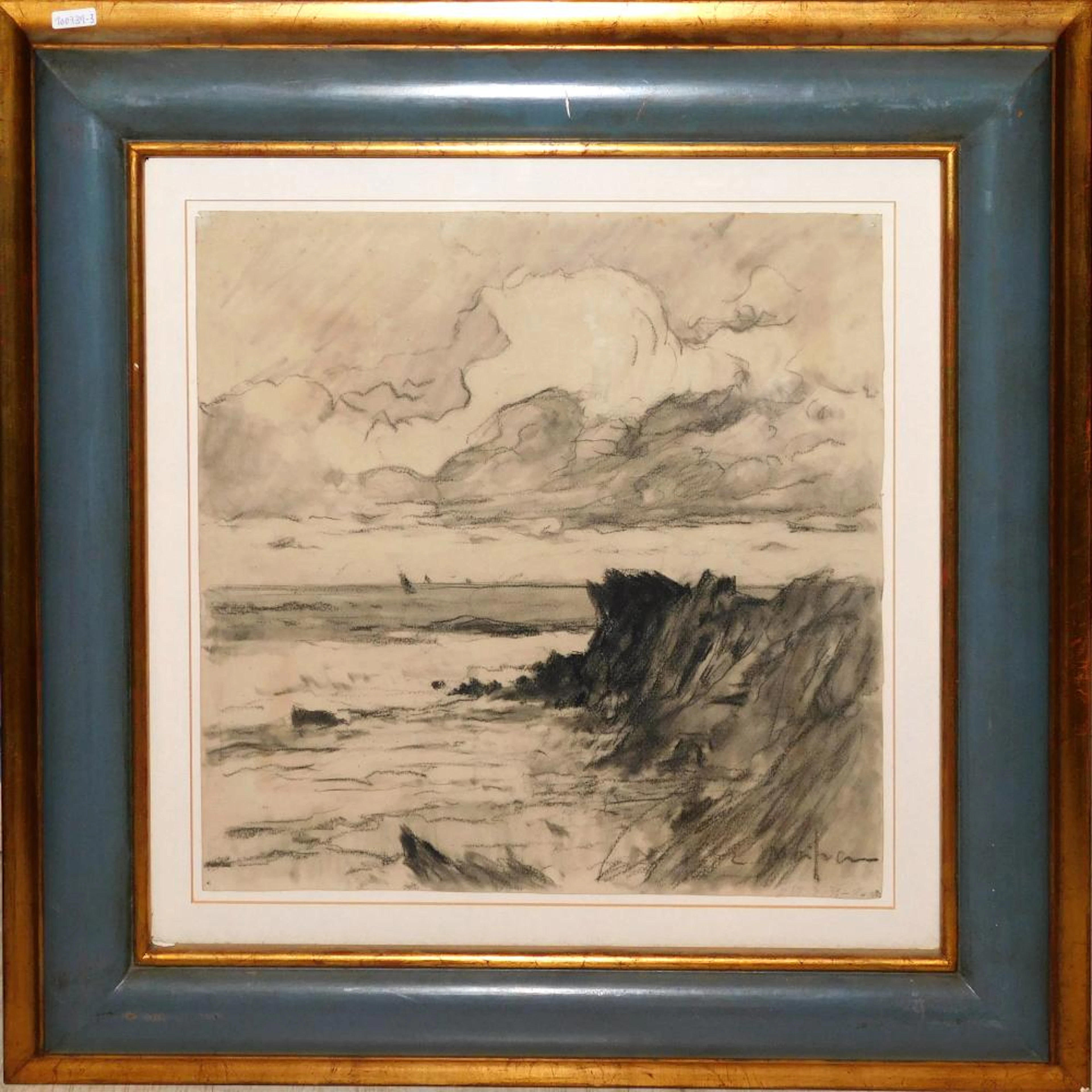 Eliseo MEIFRÉN ROIG (1859-1940) "Marina, 1931" drawing on charcoal 31x31 cm. .