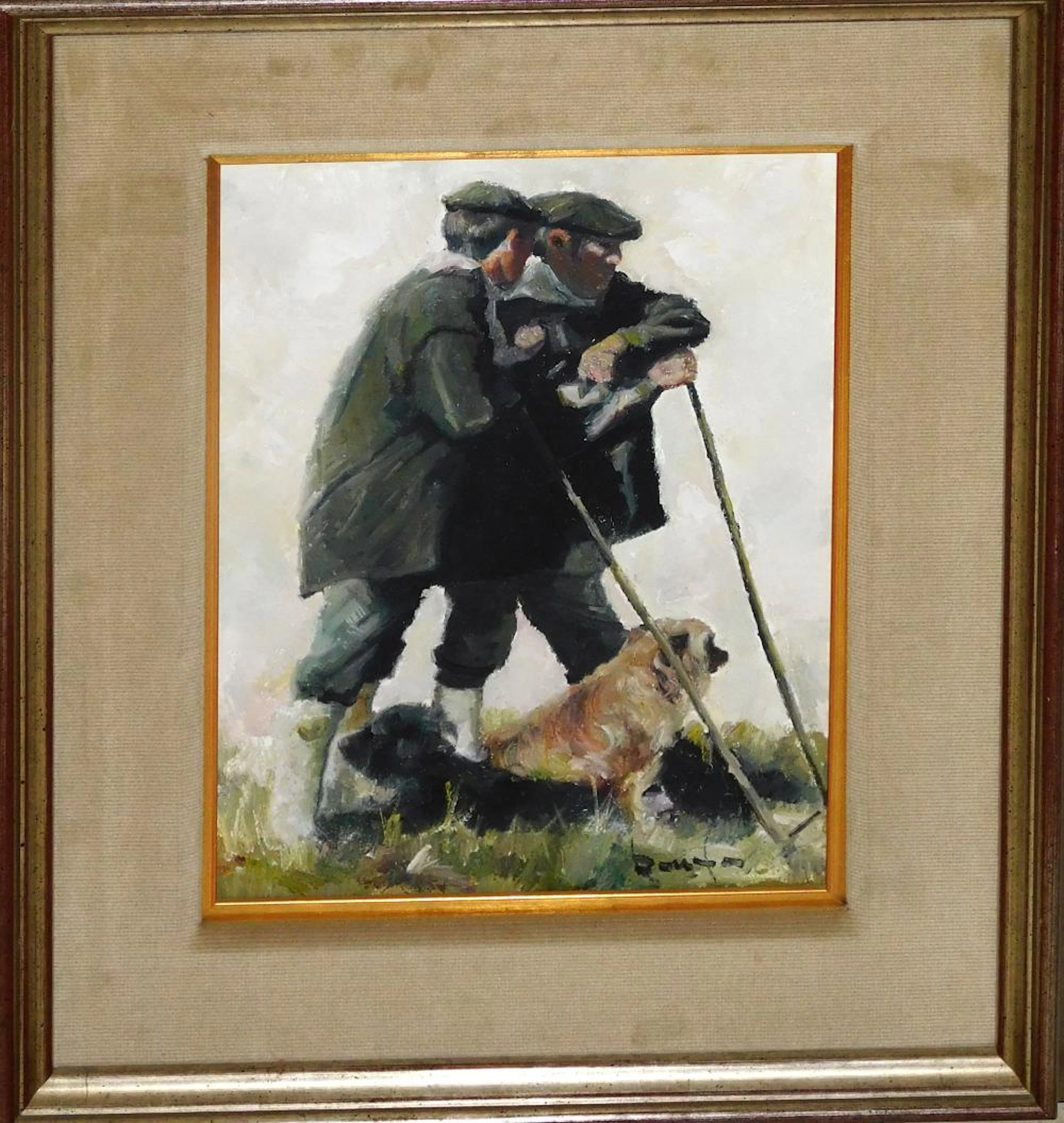 Ramon POVEDA "Pastores" óleo sobre tabla 32x23 cm.