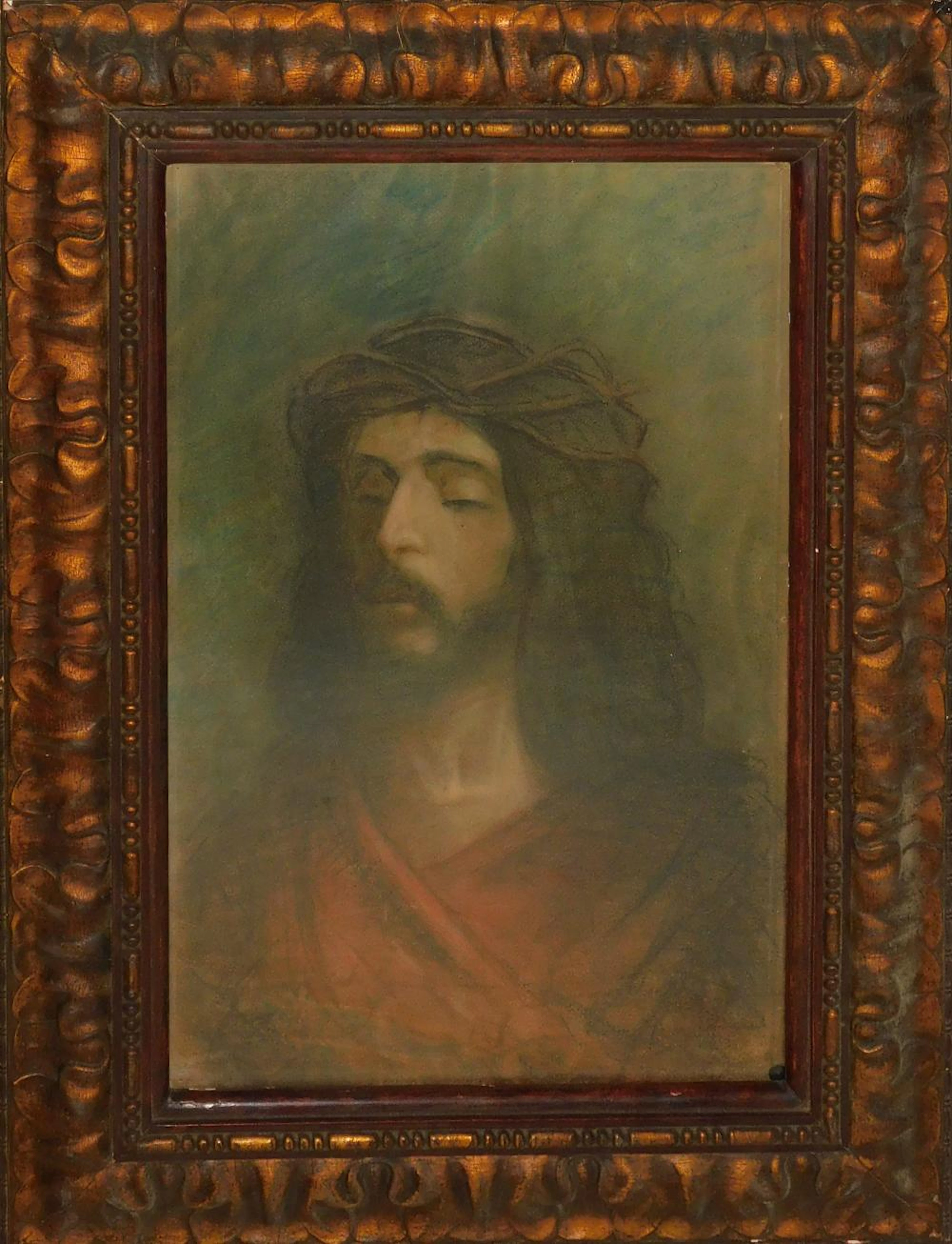 ANÓNIMO S.XIX-XX "Cristo" dibujo al carbón sobre papel 49x33 cm.