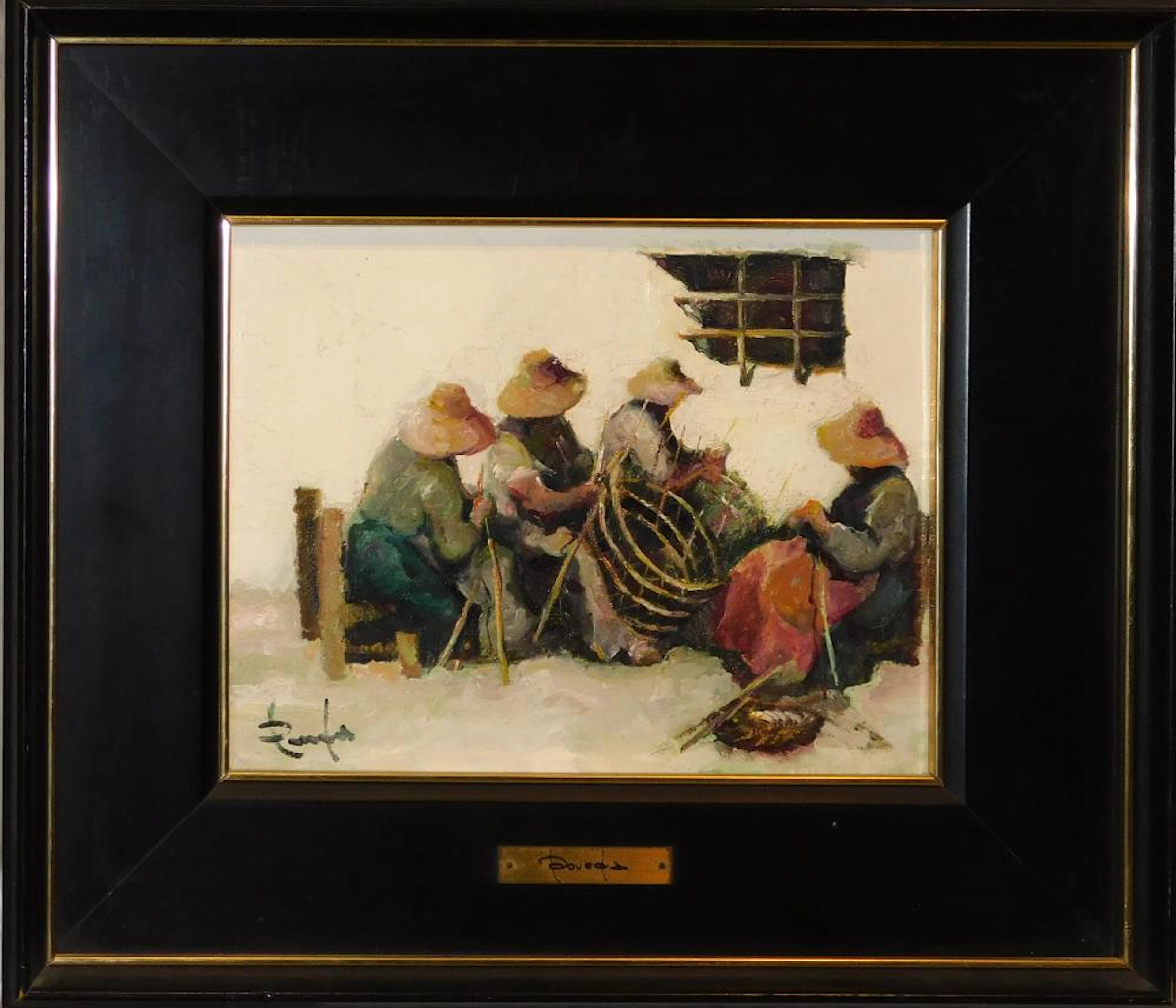 POVEDA "Figuras" óleo sobre tabla 18x23 cm.