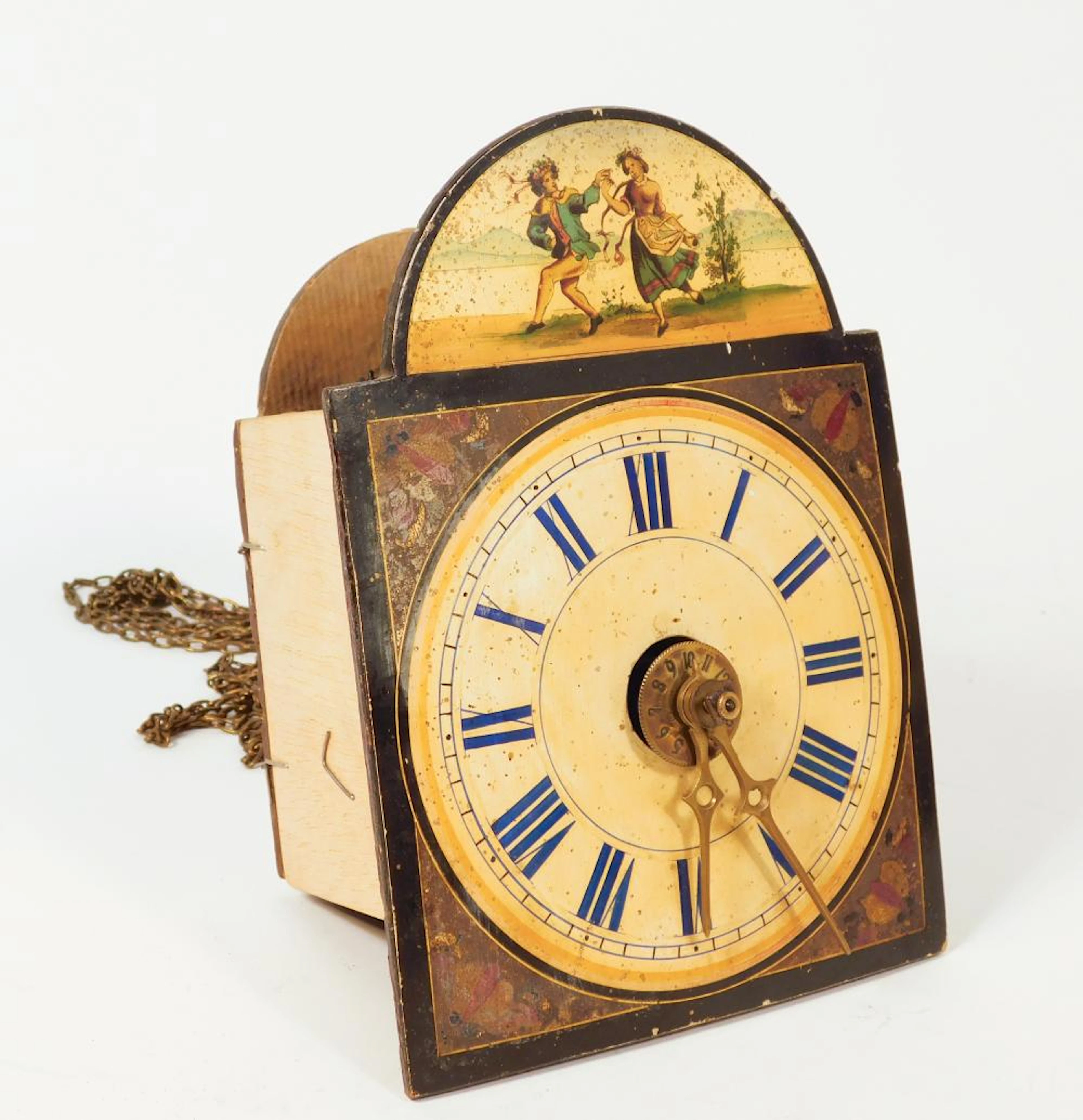 ANTIGUO RELOJ DE PARED DE RATERA ALEMÁN en madera con...