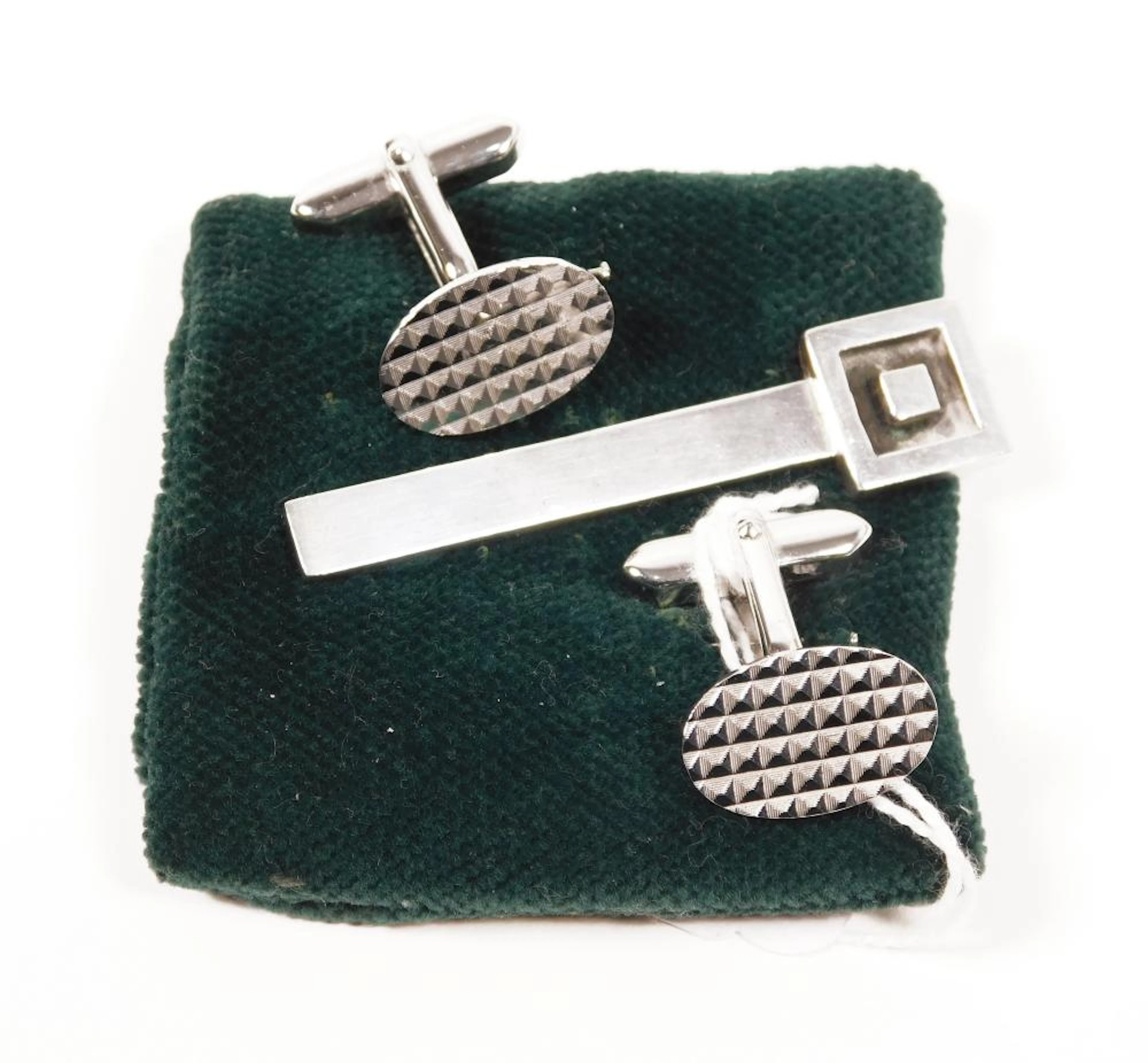 PUIG DORIA AGUJA DE CORBATA. Y GEMELOS en plata