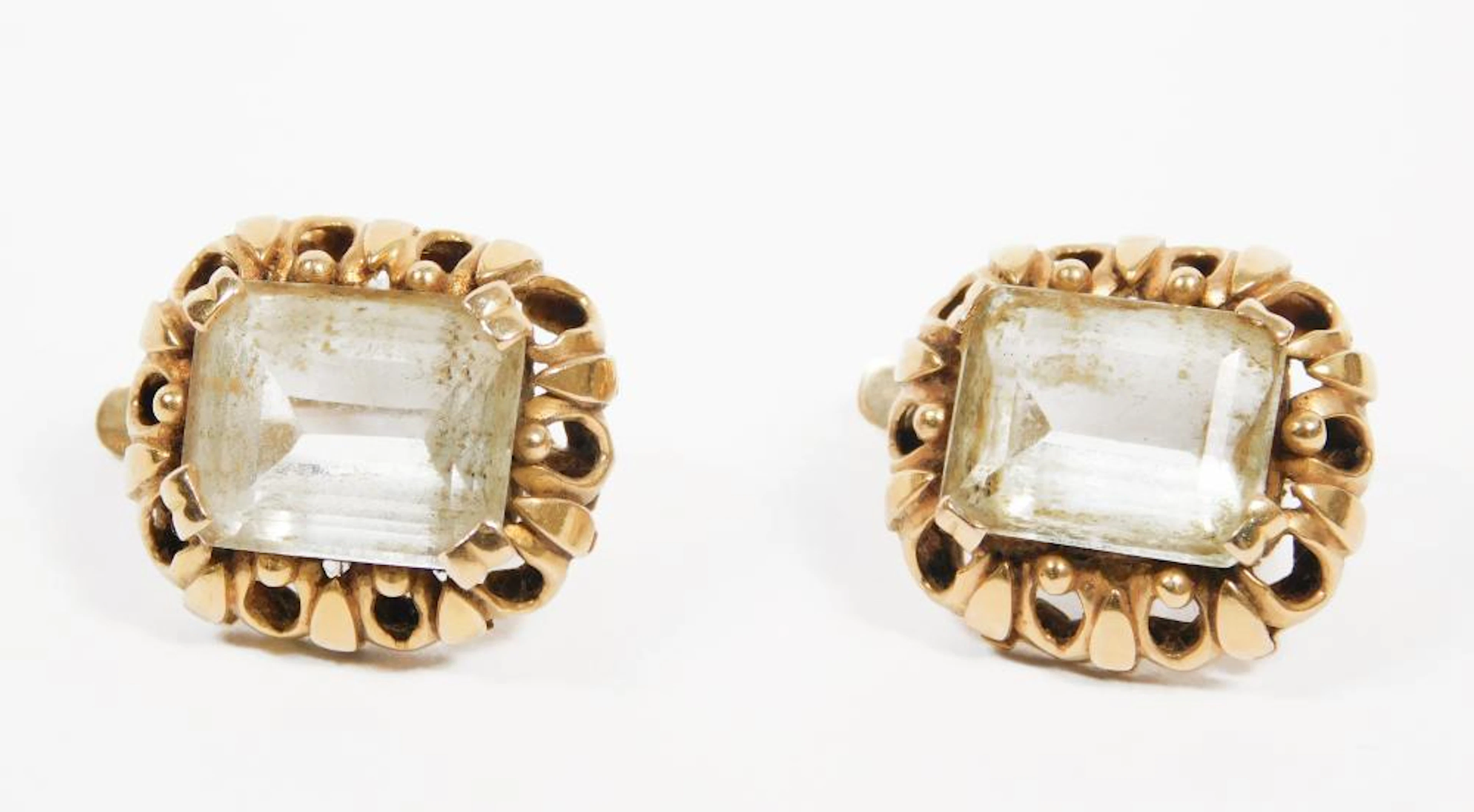 PENDIENTES DE AGUAMARINAS CIRCAN 1900 montura de oro...