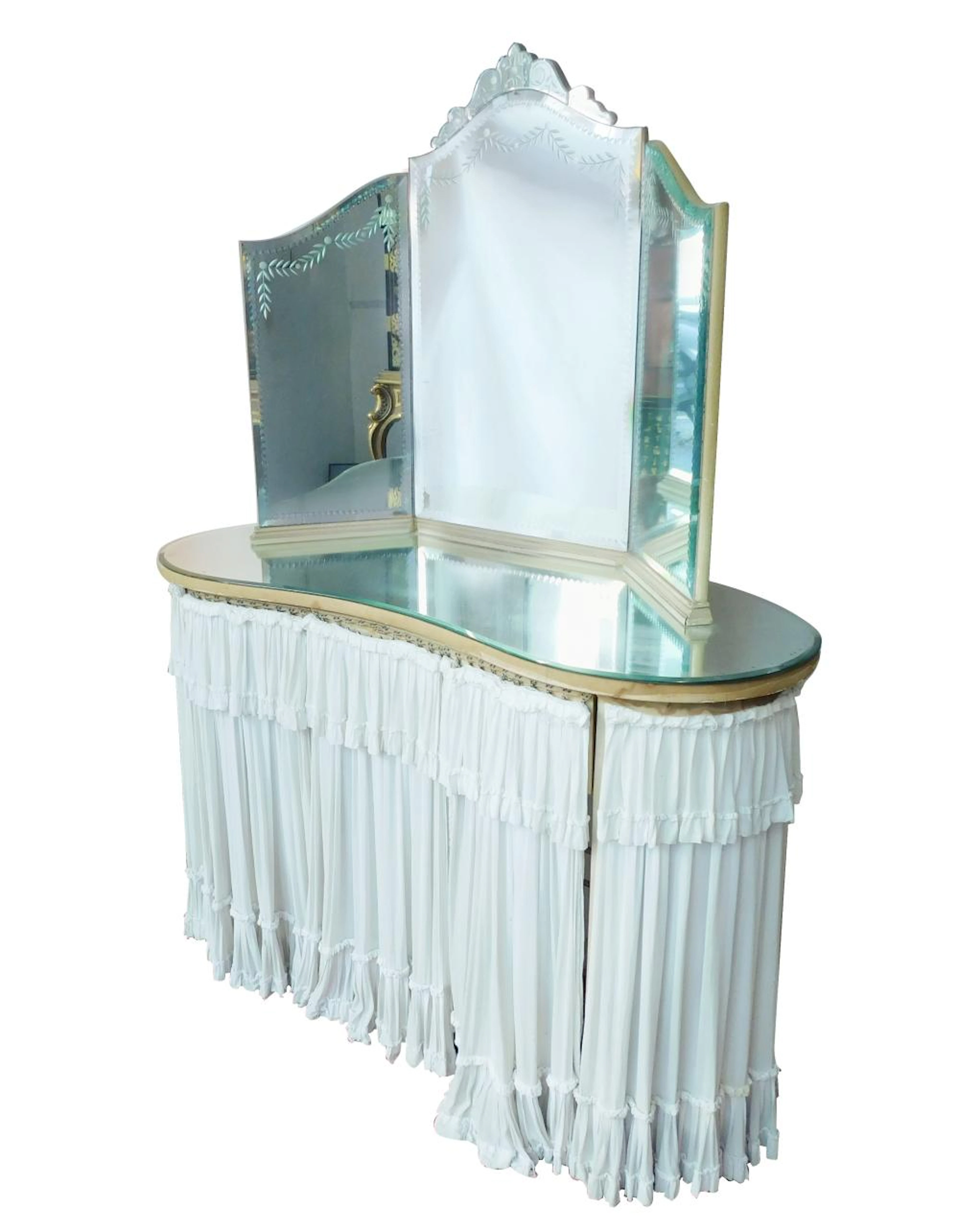 MUEBLE TOCADOR CON ESPEJO VENECIANO espejo tríptico en...
