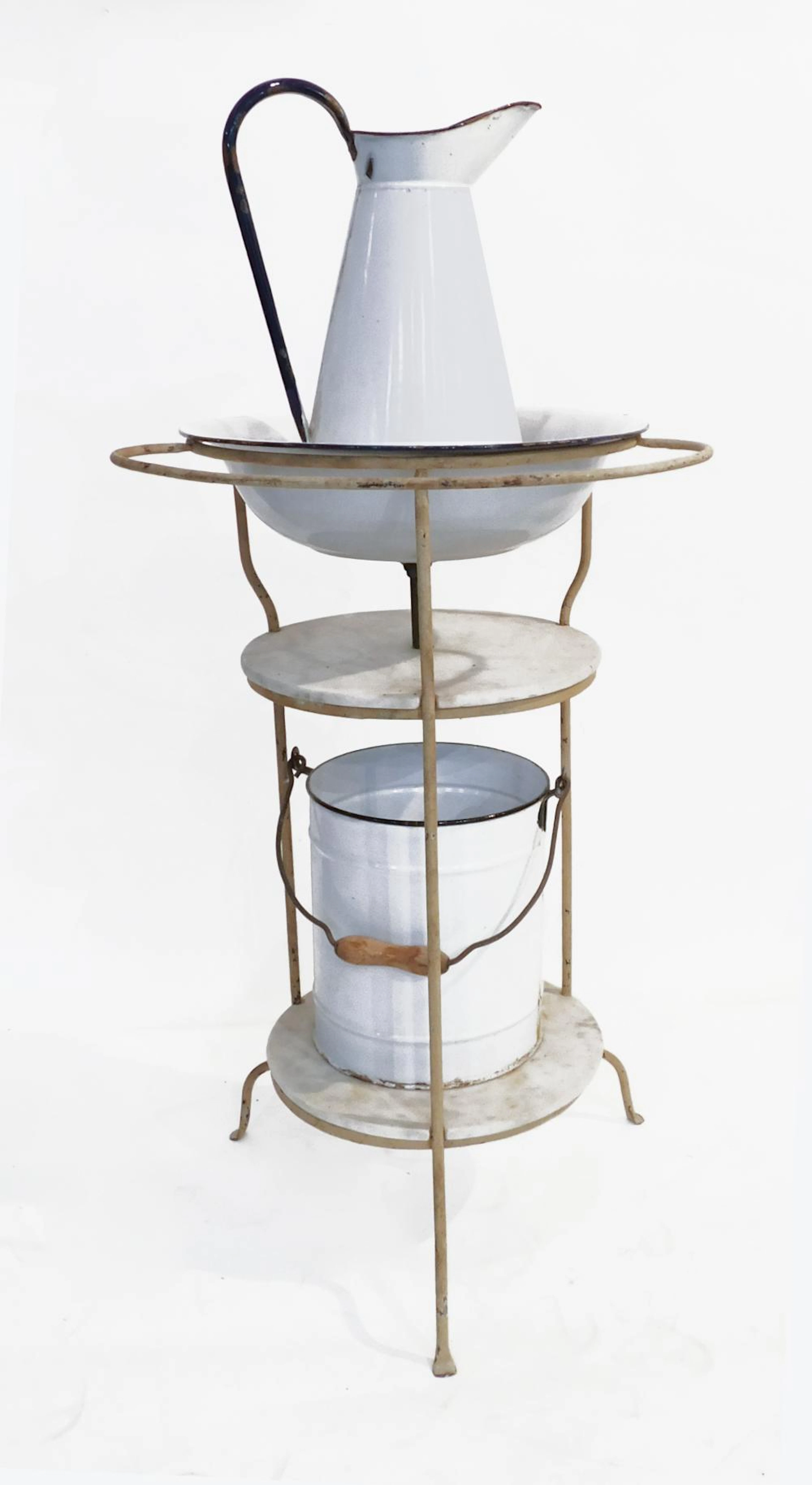 ANTIGUO MUEBLE DE BAÑO con jofaina y jarra estructura de...