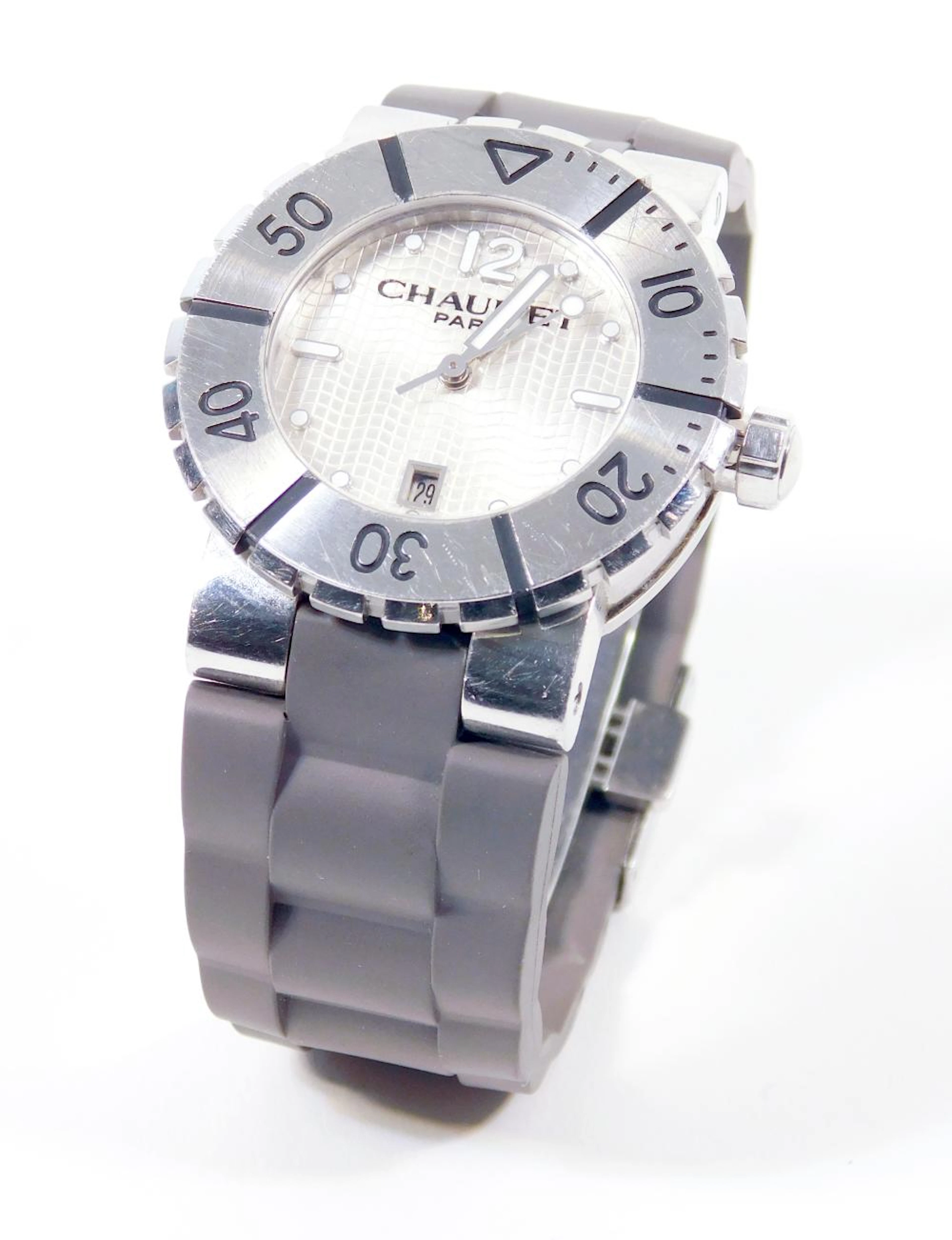 RELOJ DE PULSERA CHAUMET PARA SEÑORA en acero con correa de caucho gris