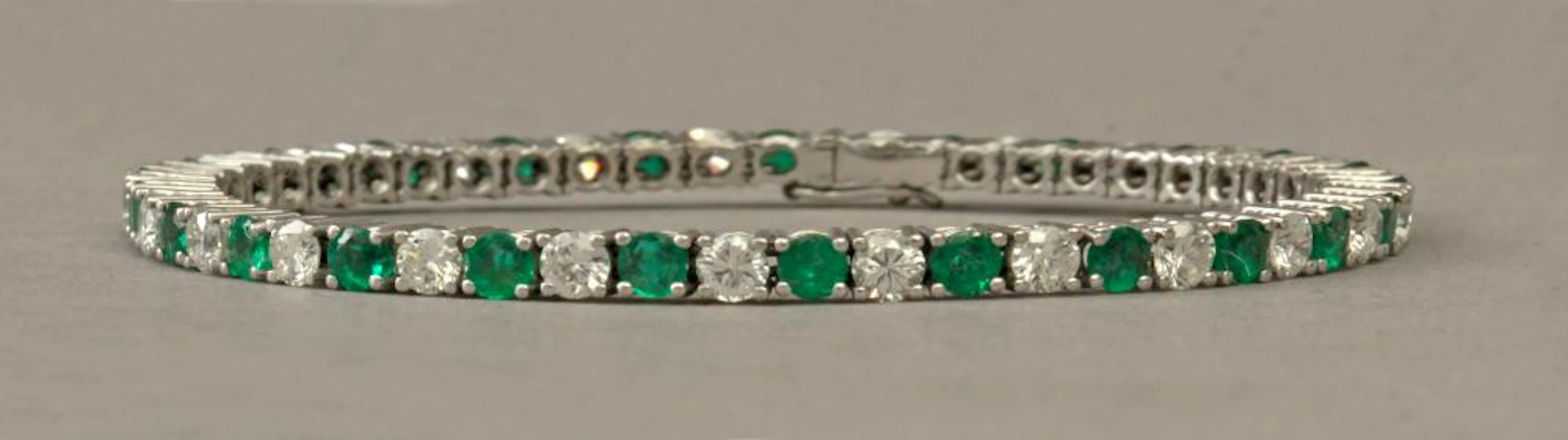 PULSERA RIVIERE DE DIAMANTES TALLA BRILLANTES Y...