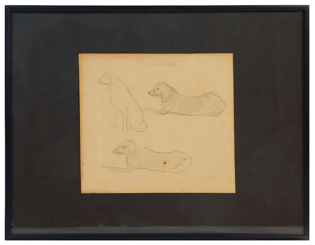Joaquin MIR TRINXET (1873-1937/40) "Perros" dibujos...