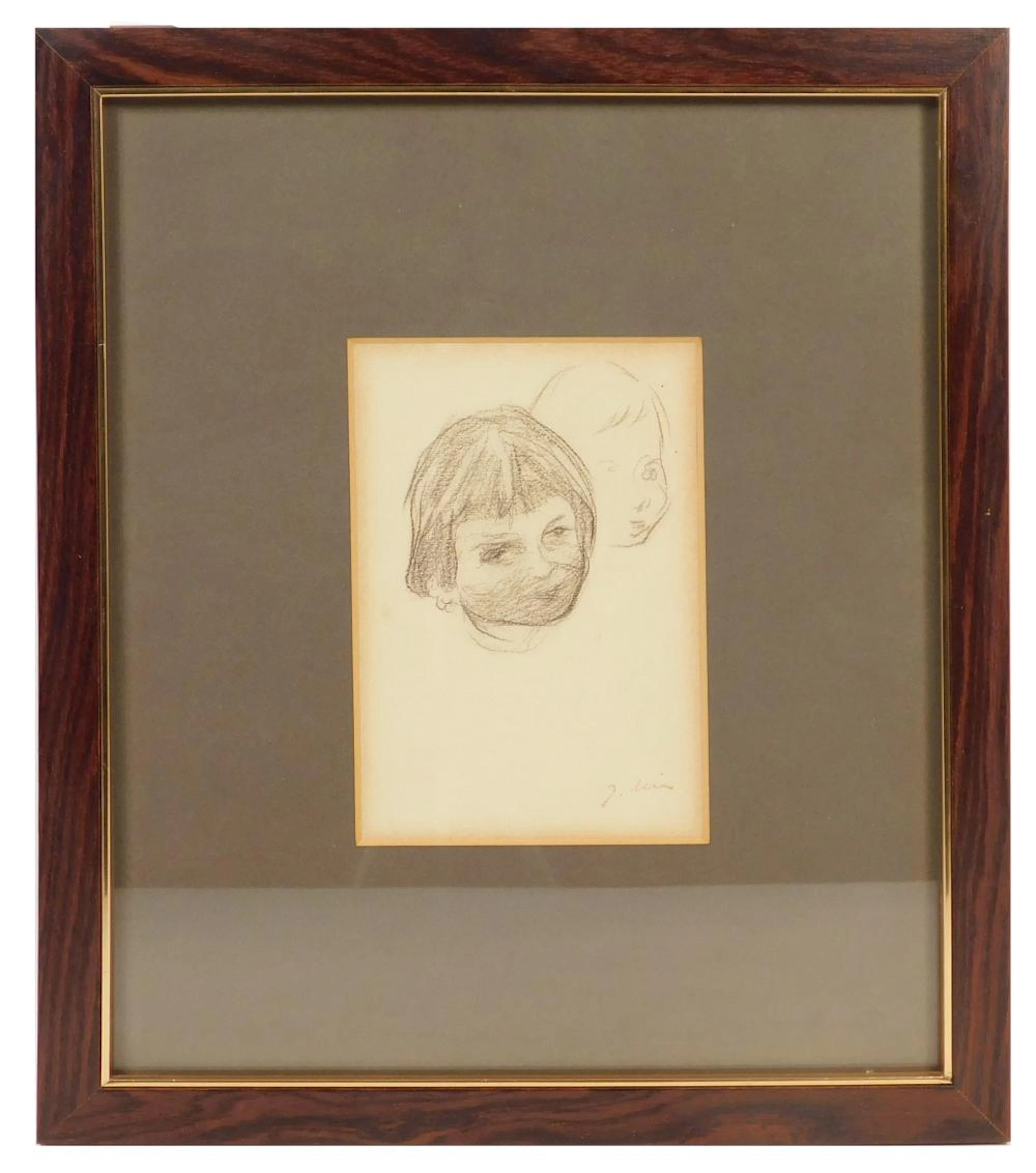 Joaquin MIR TRINXET (1873-1937/40) "Rostros" dibujo...