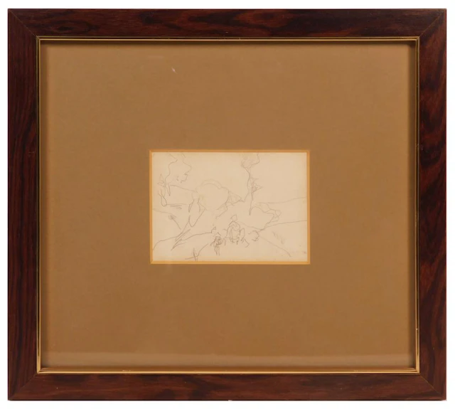Joaquin MIR TRINXET (1873-1937/40) "Paisaje" dibujo...