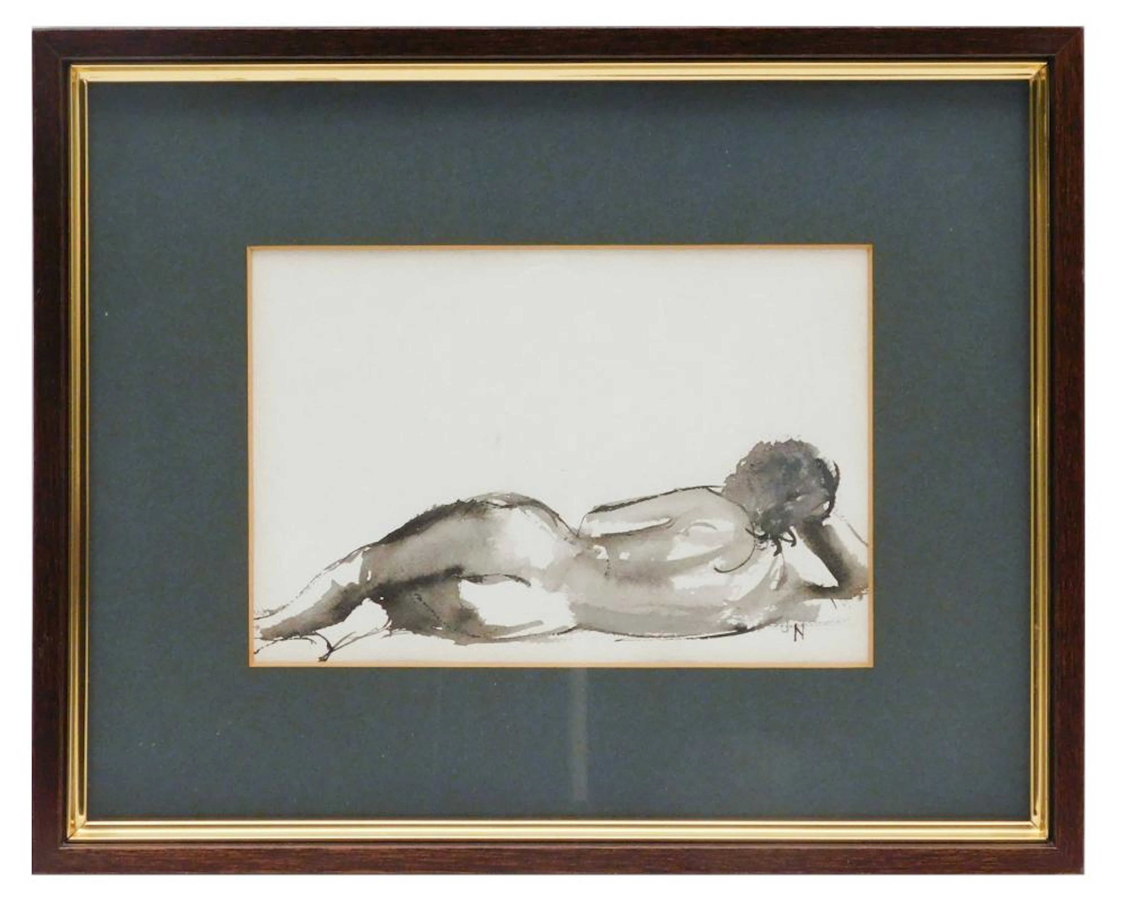 José NAVARRO VIVES (1931) "Desnudo femenino" dibujo a...