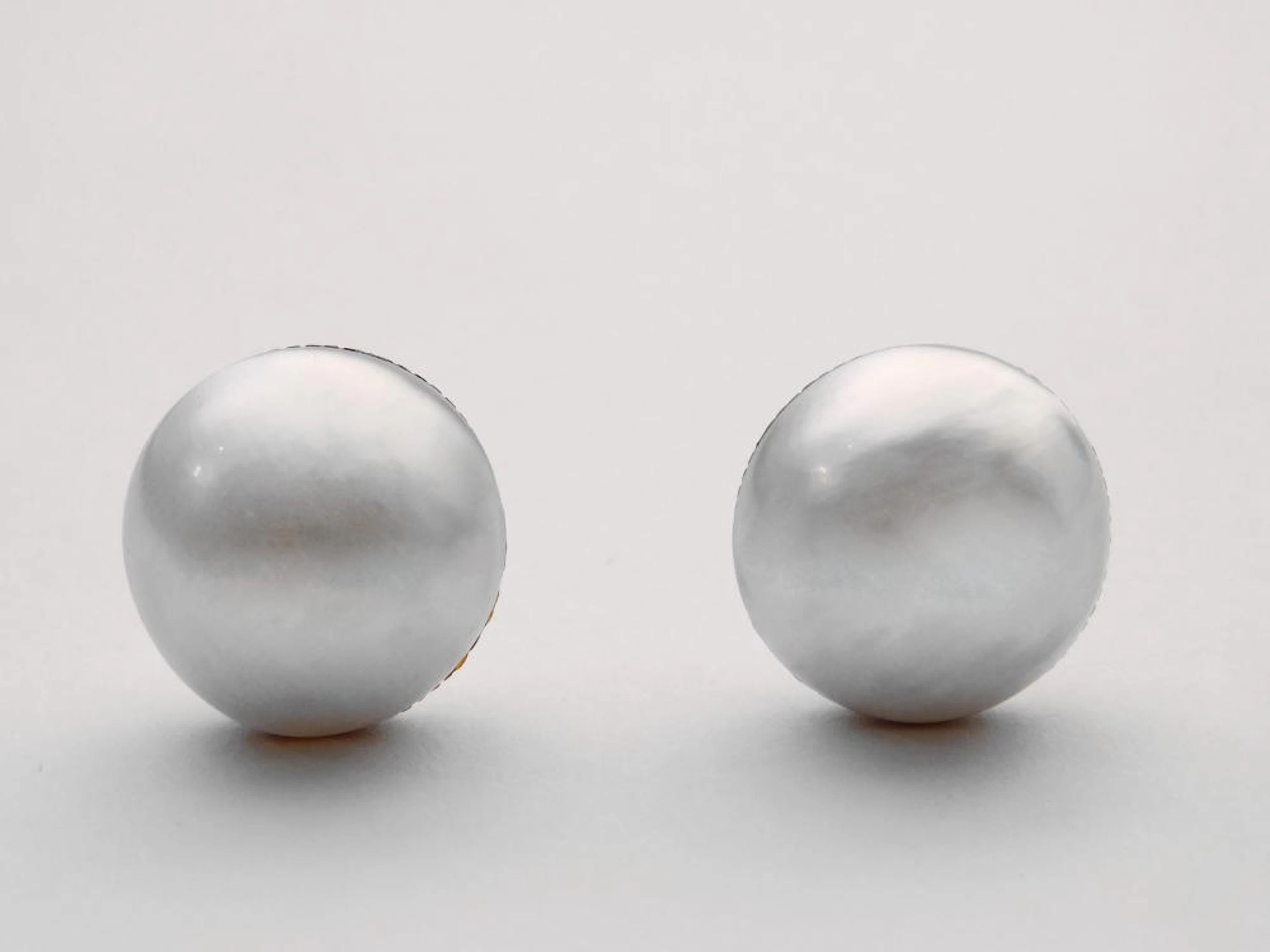 PENDIENTES DE PERLAS en oro amarillo y platino