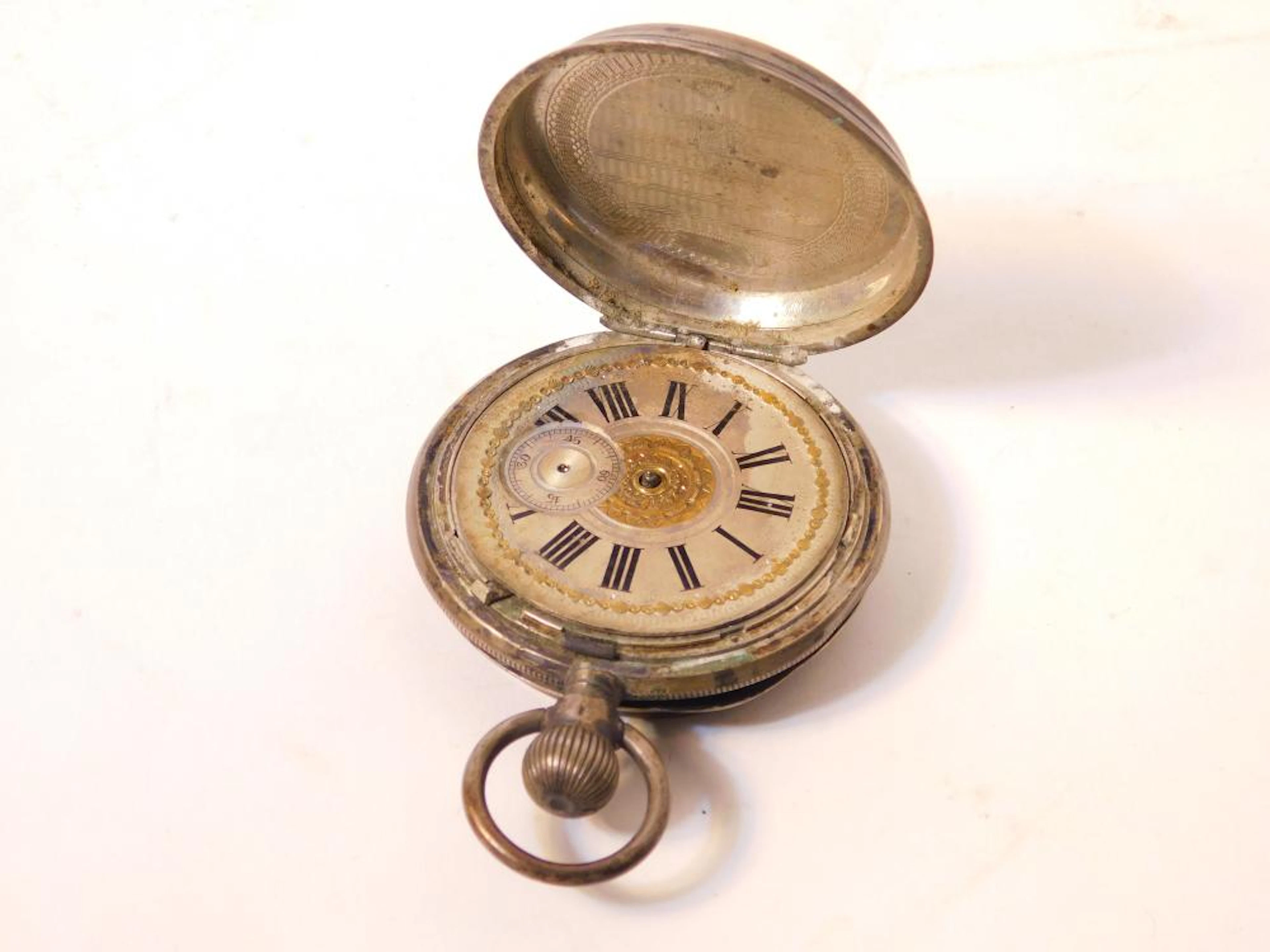 ANTIGUO RELOJ DE BOLSILLO S.XIX  en plata con mecanismo remontoir