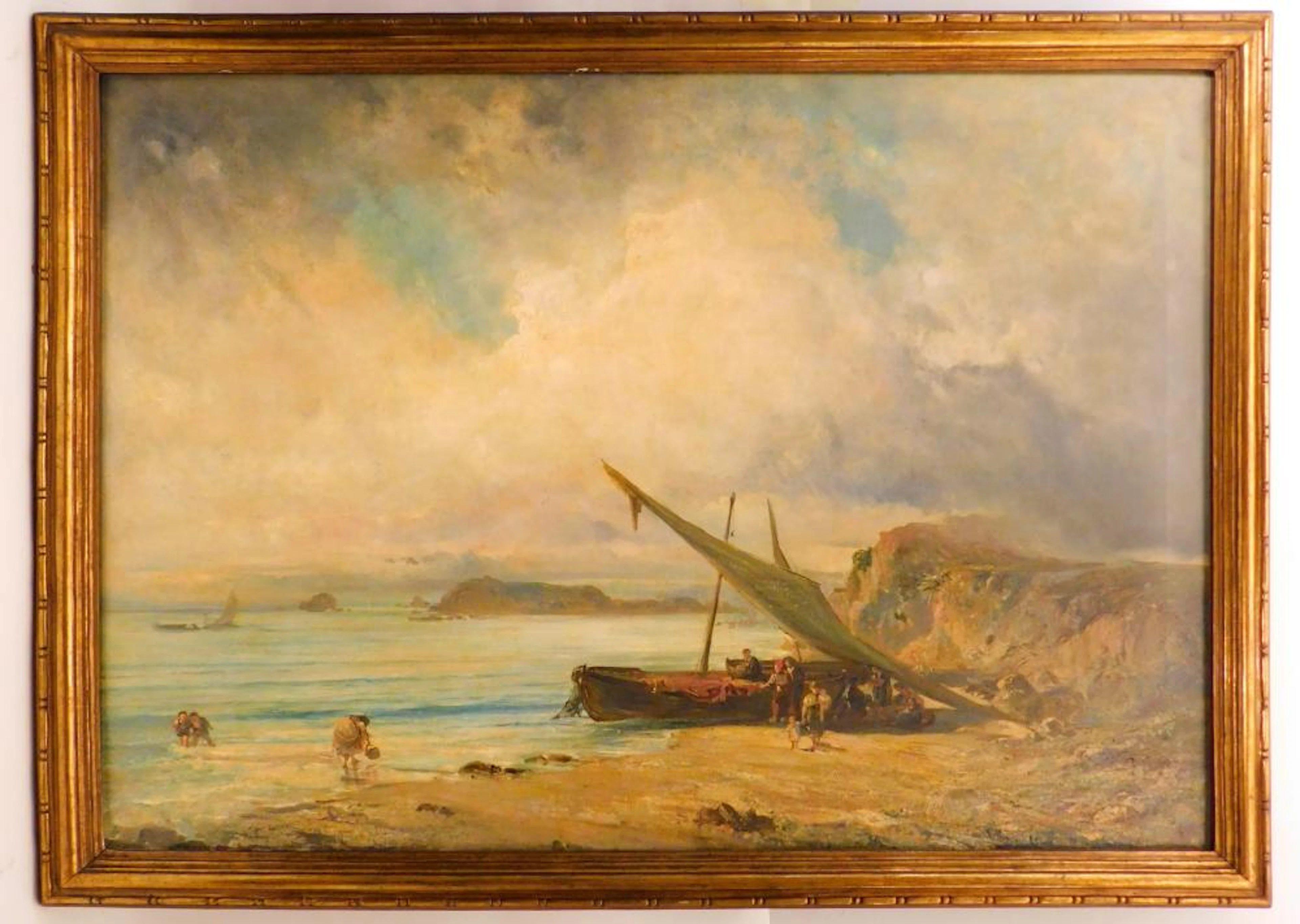 Ramón MARTÍ ALSINA (1826-1894) "PLAYA DE PESCADORES Y...