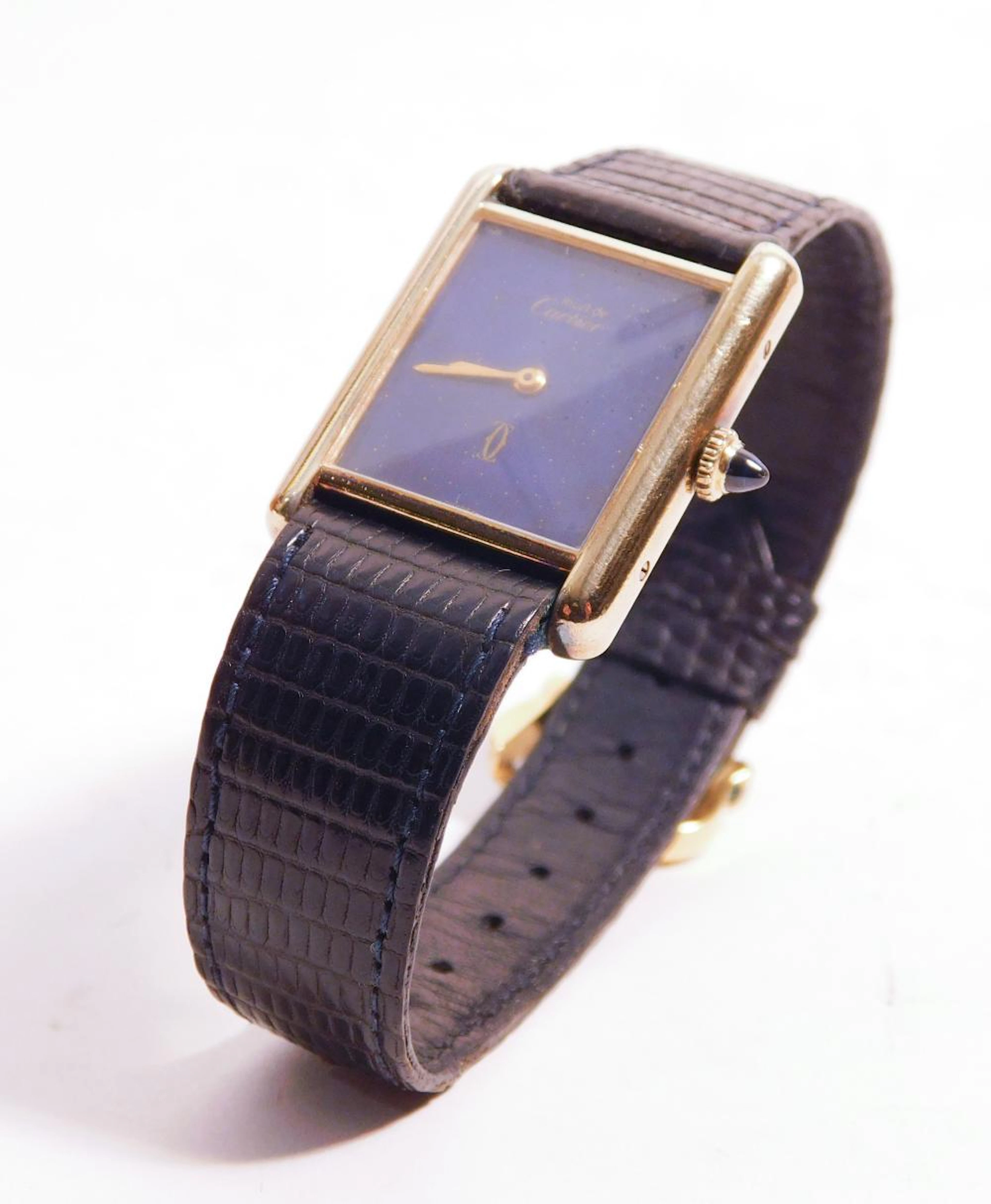 MUST DE CARTIER. RELOJ DE SEÑORA con esfera en lapislázuli.