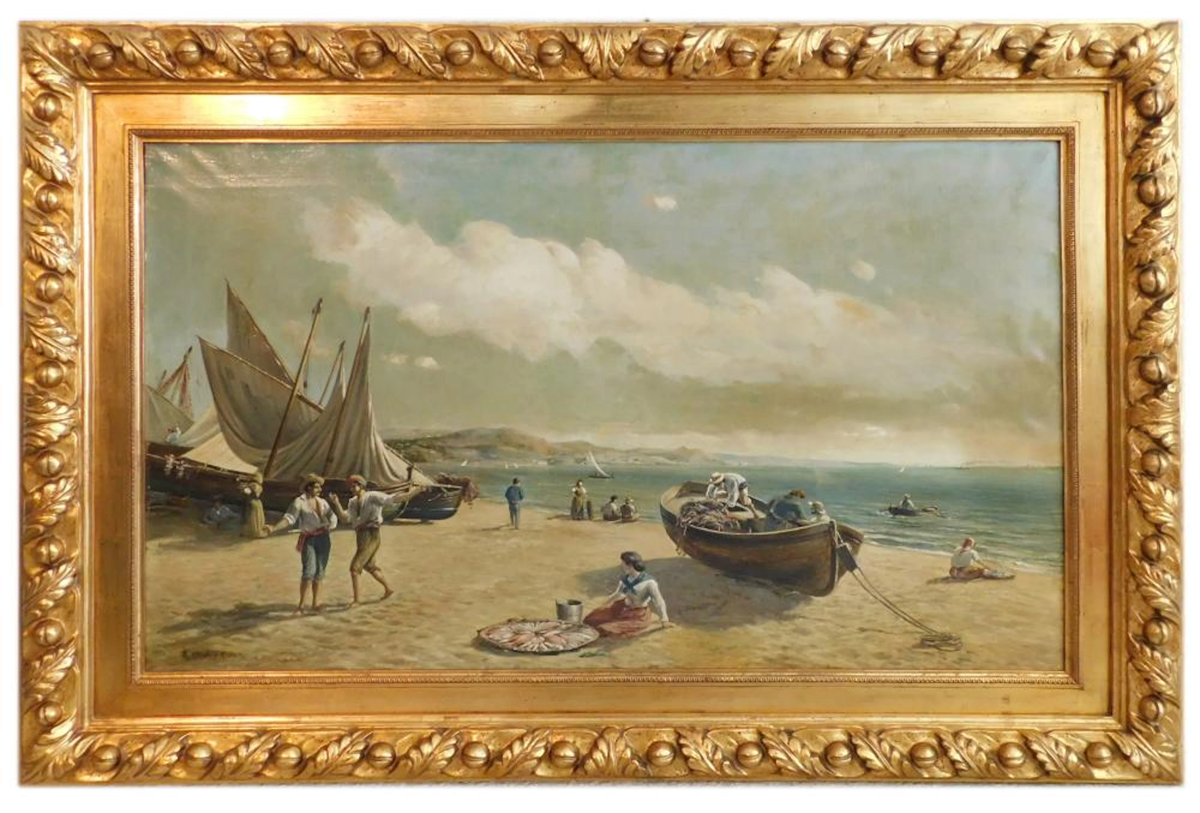 Taller de Ramón MARTÍ ALSINA (1826-1894) "Pescadores en...