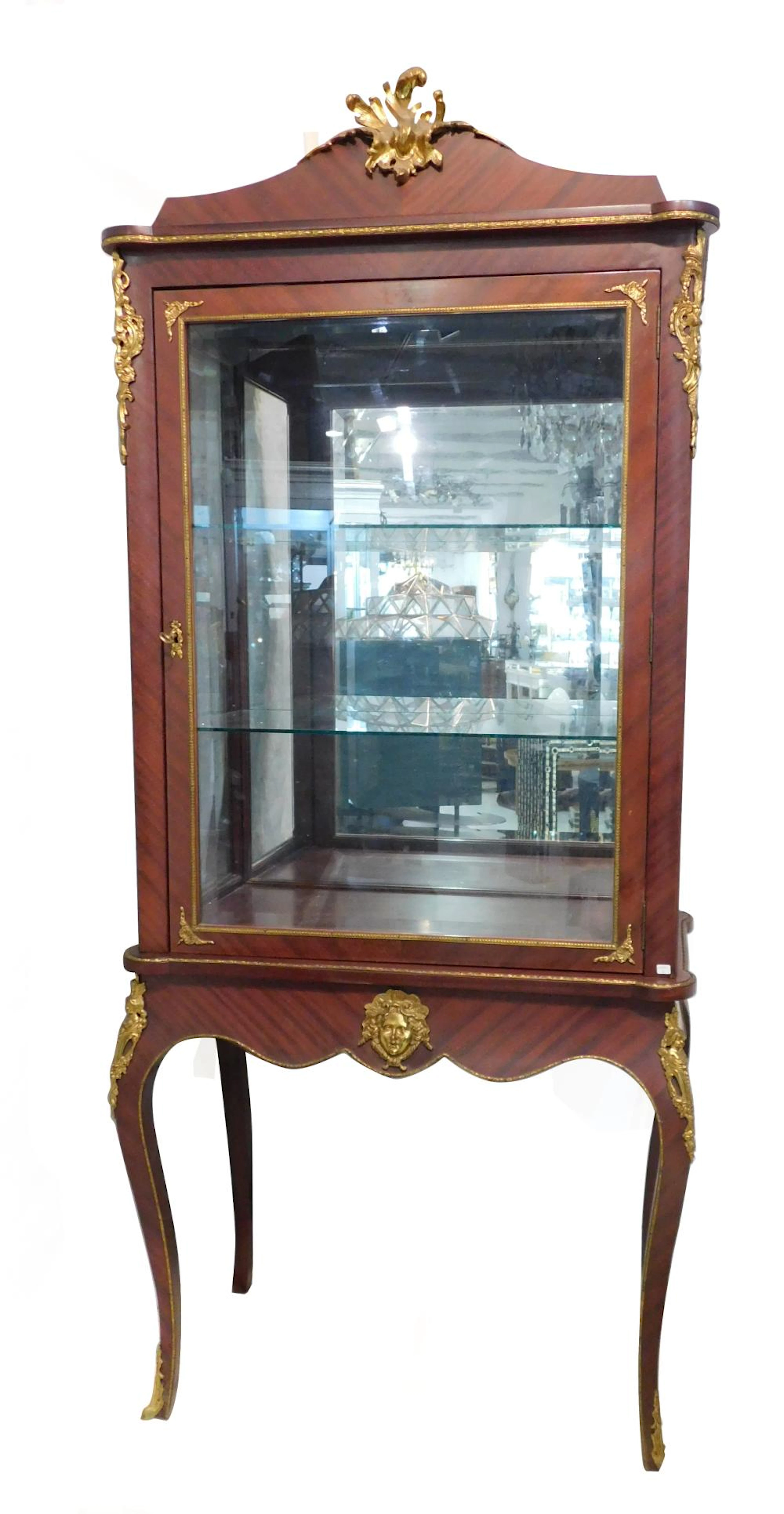 MUEBLE VITRINA ESTILO IMPERIO en madera con aplicaciones...