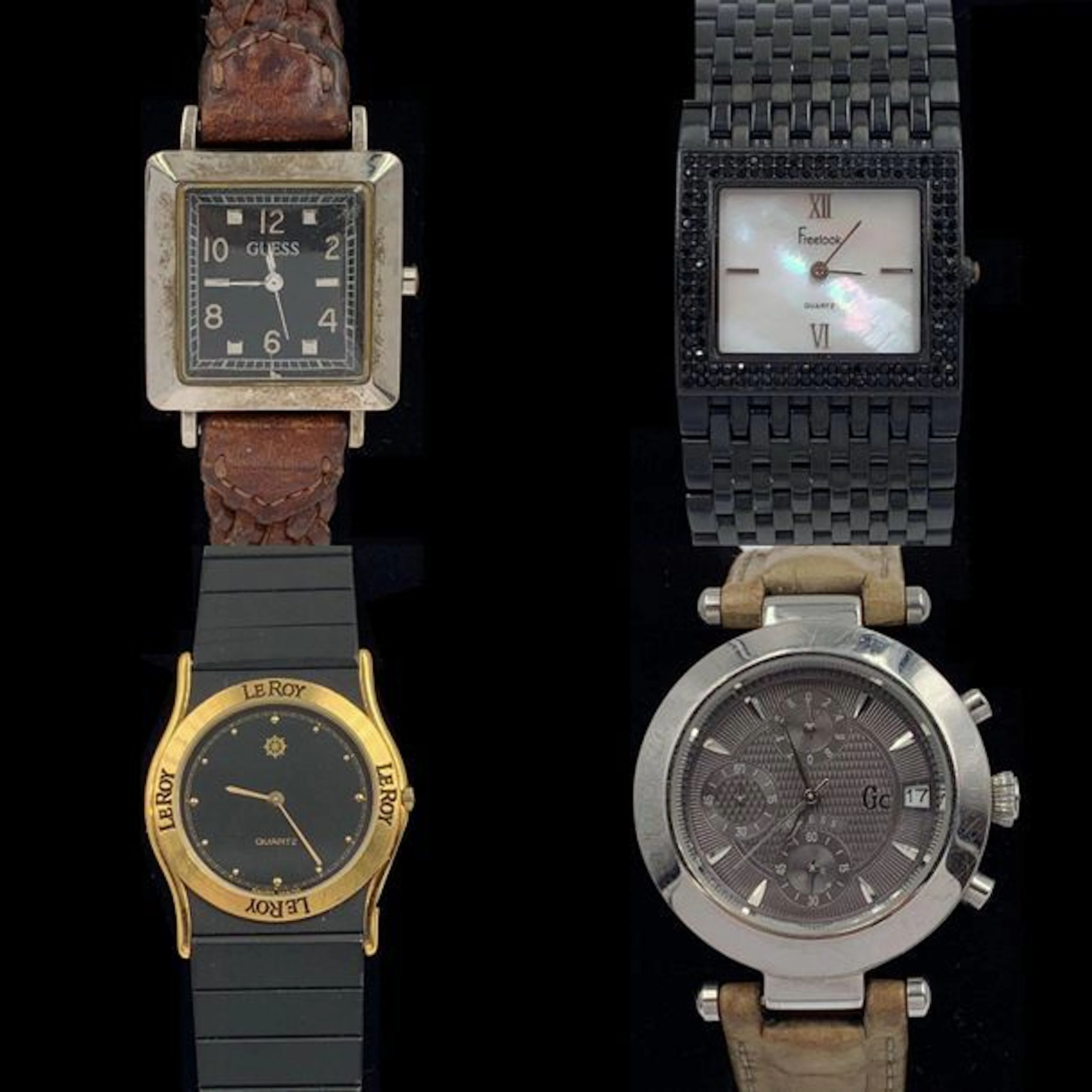 LOT de quatre BRACELETS MONTRES en métal...
