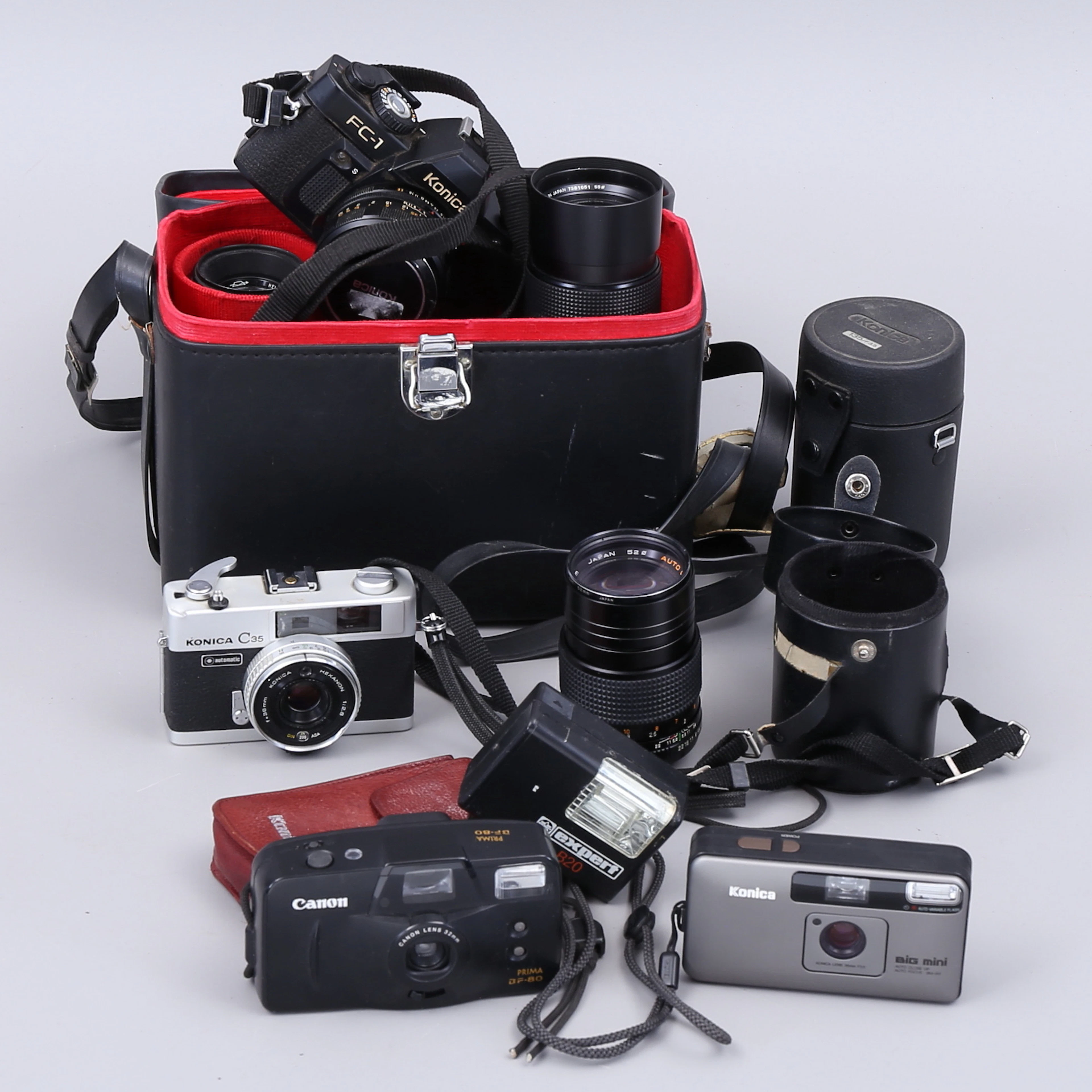KAMEROR mm, 8 delar, Konica, Canon, Expert.