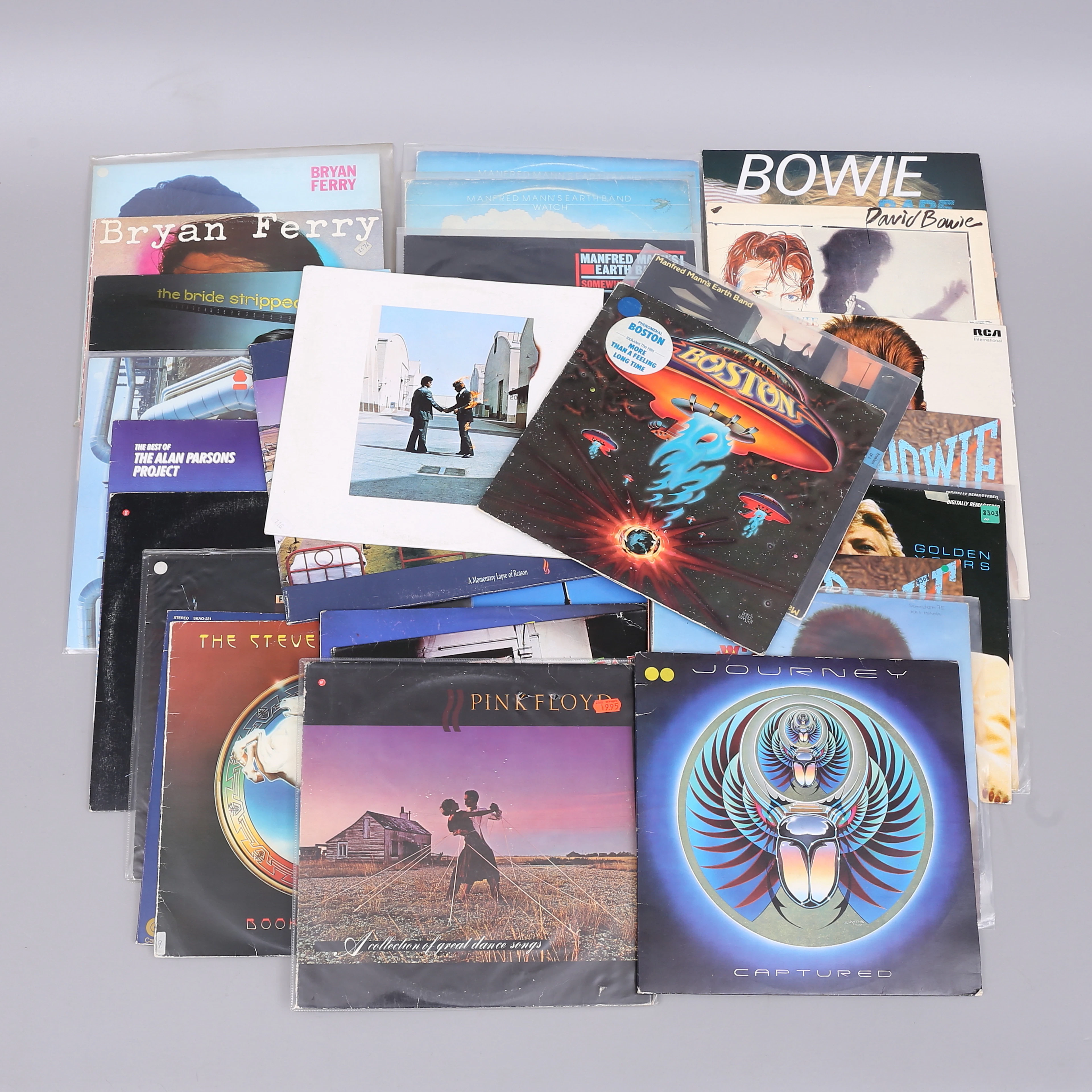 DAVID BOWIE, PINK FLOYD, JOURNEY, MANFRED MANN m fl, LP-skivor, 32 st.