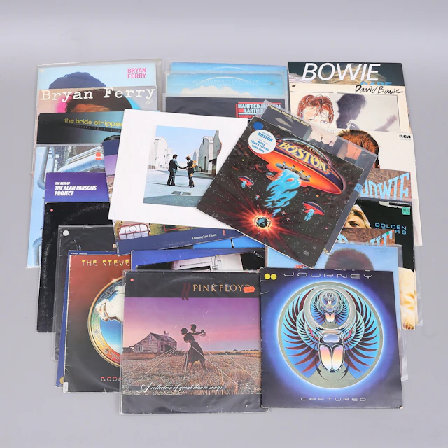 DAVID BOWIE, PINK FLOYD, JOURNEY, MANFRED MANN m fl, LP-skivor, 32 st.