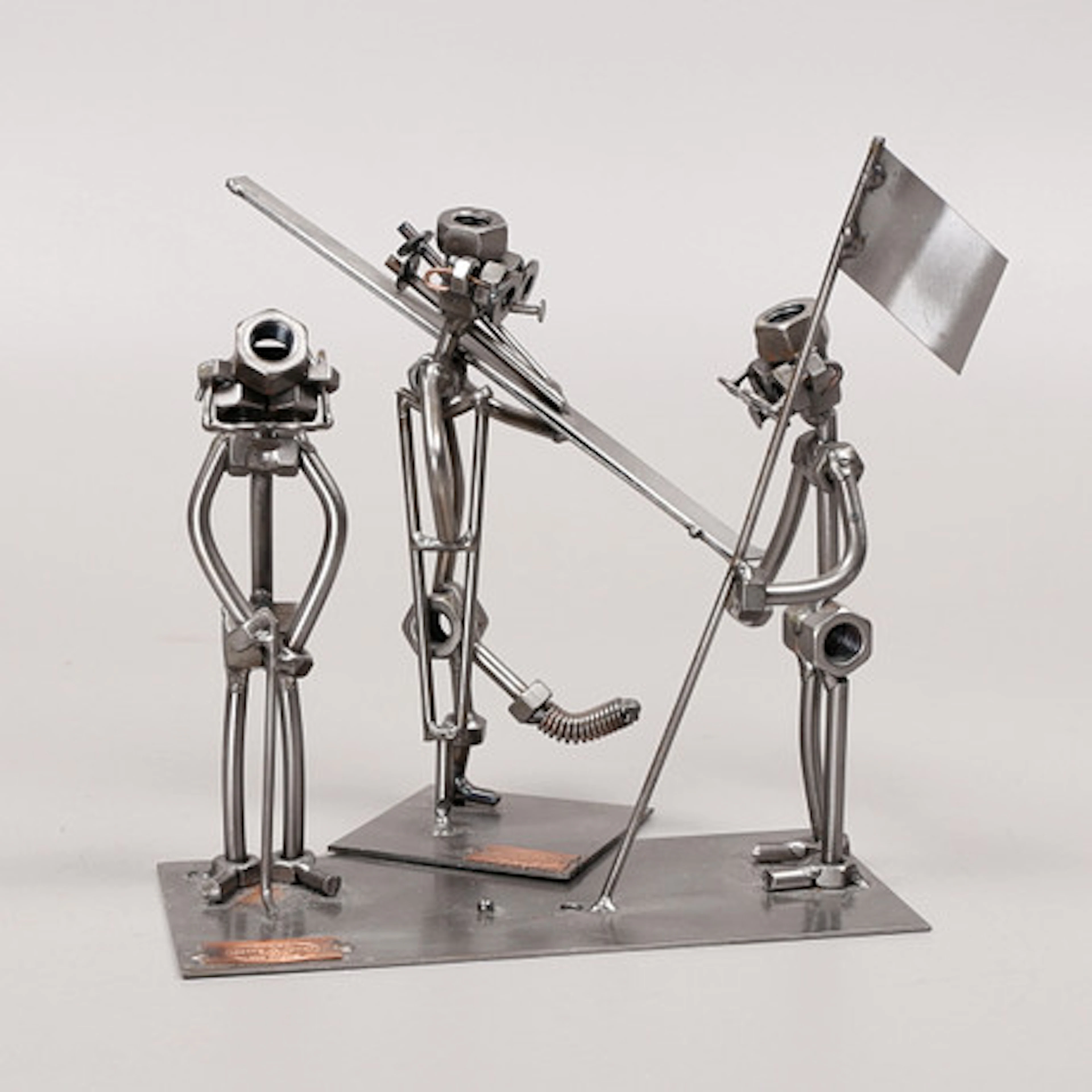 HINZ & KUNST. Metallskulpturer, 2 st, Tysk…