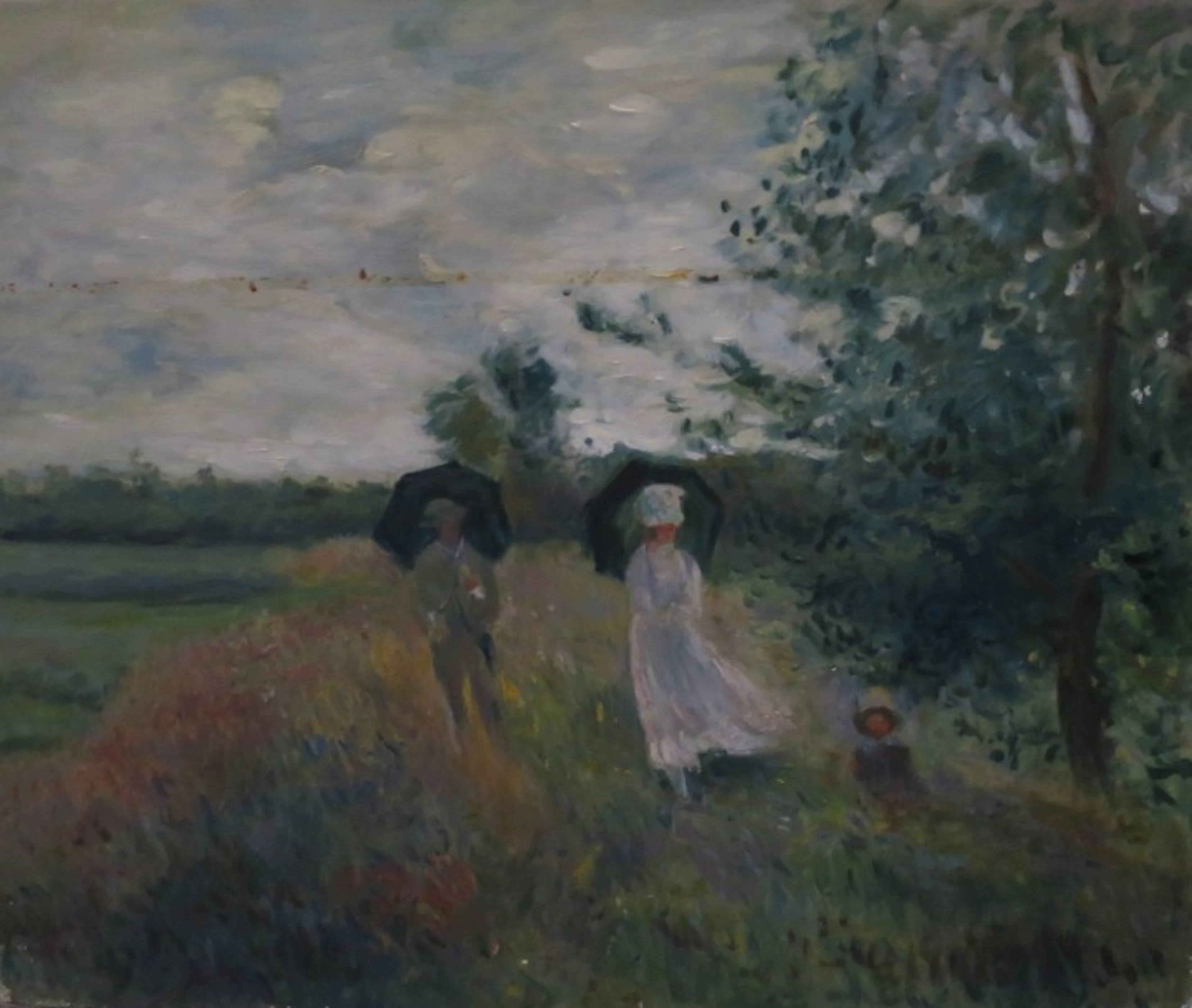 D’après Claude MONET (1840 – 1926) Promenade près d’Argenteuil Huile sur toile