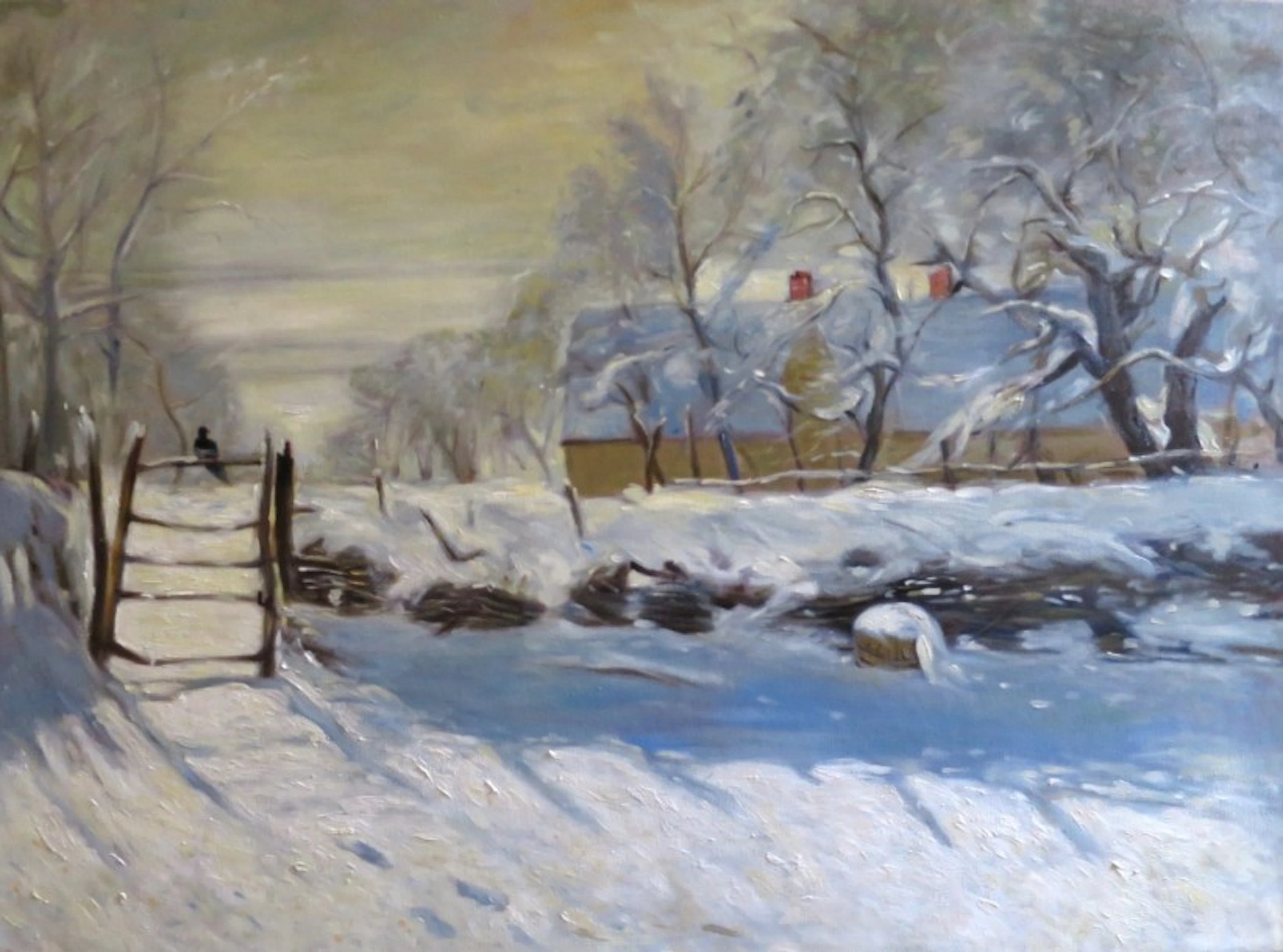 D’après Claude MONET (1840 – 1926) La Pie Huile sur toile