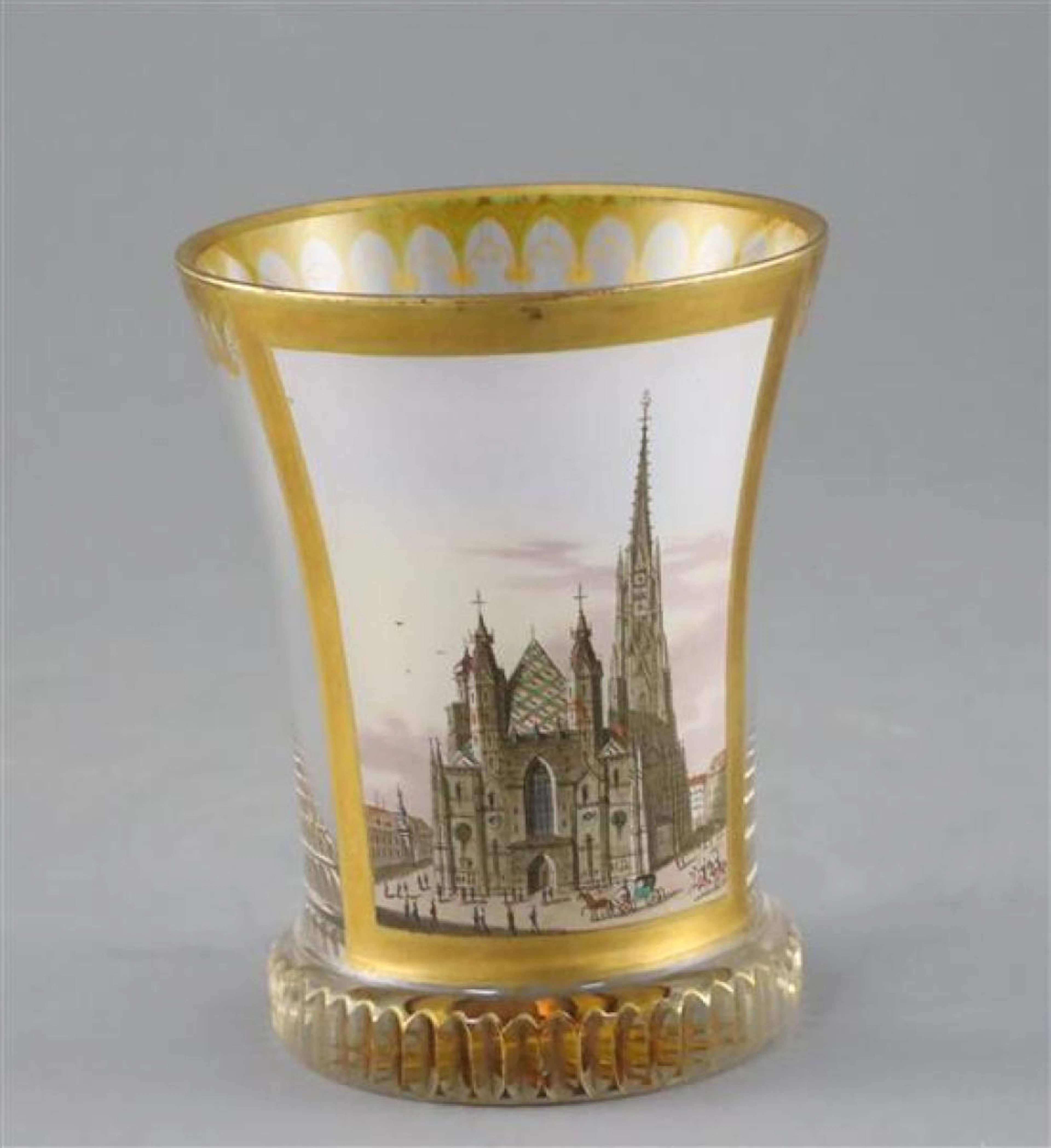 An Austro-Hungarian enamelled topographical glass beaker