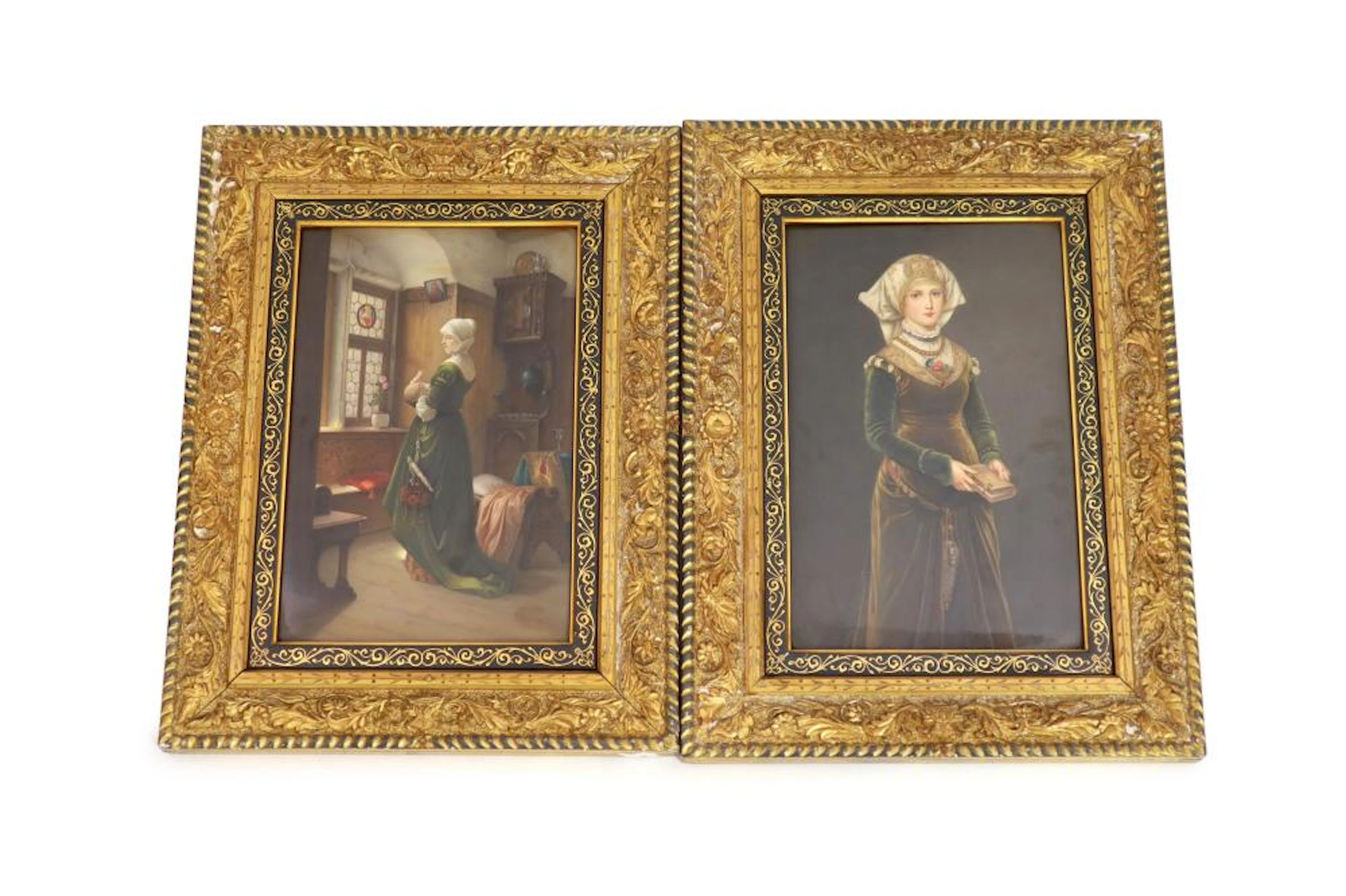 A pair of KPM Berlin porcelain plaques