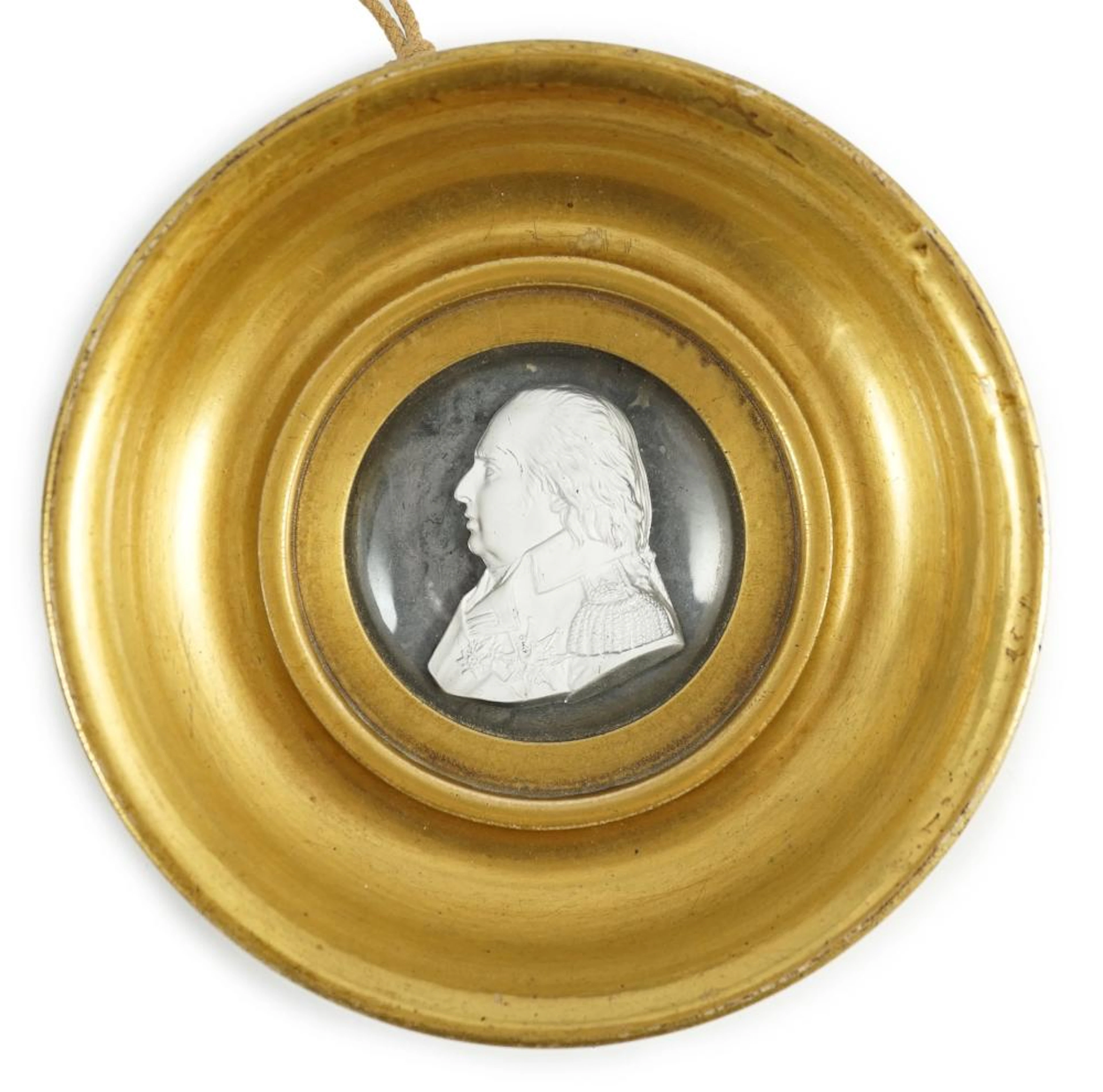 A Louis XVIII glass sulphide portrait plaque