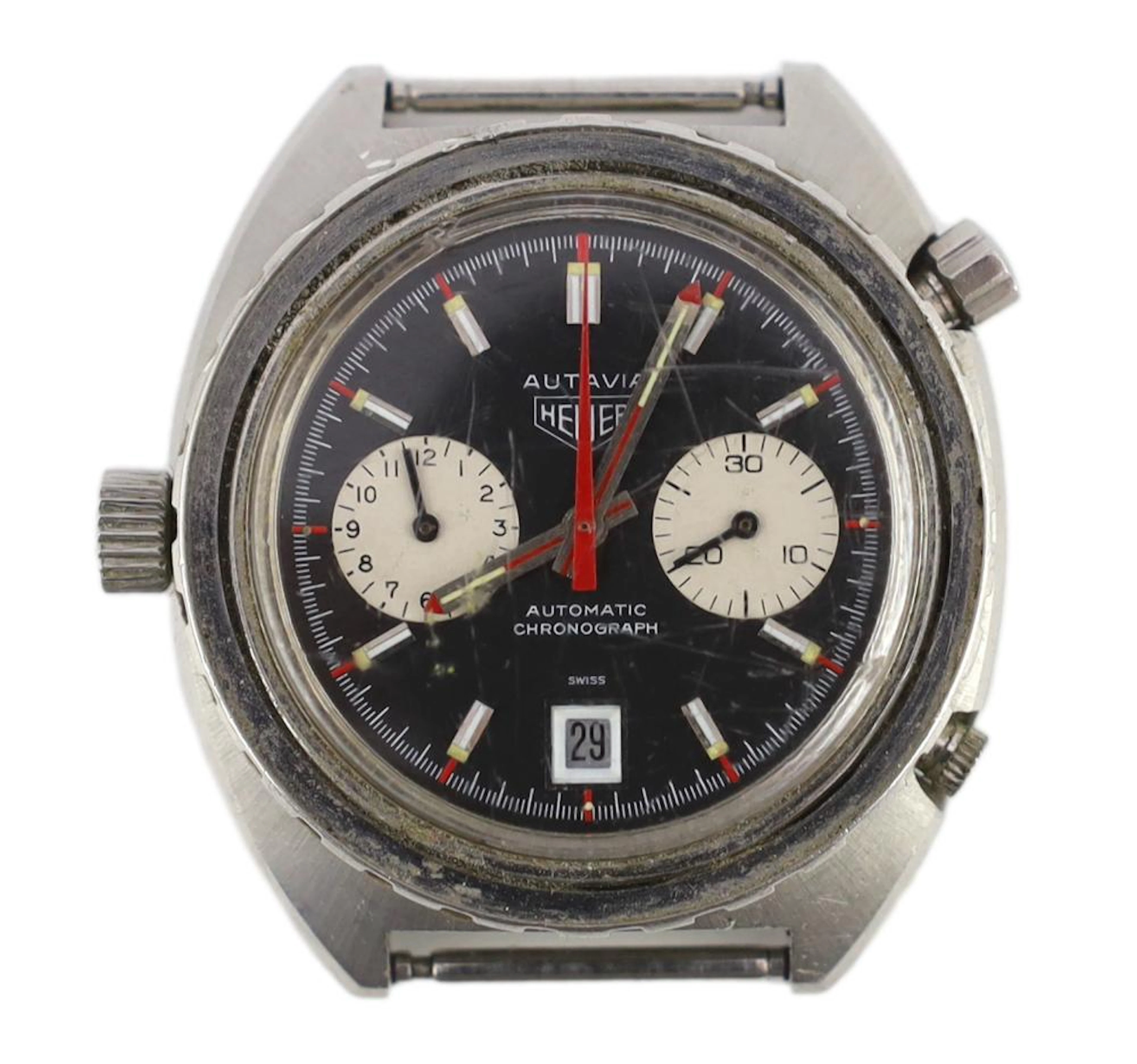 A gentleman's 1960's stainless steel Heuer Autavia...