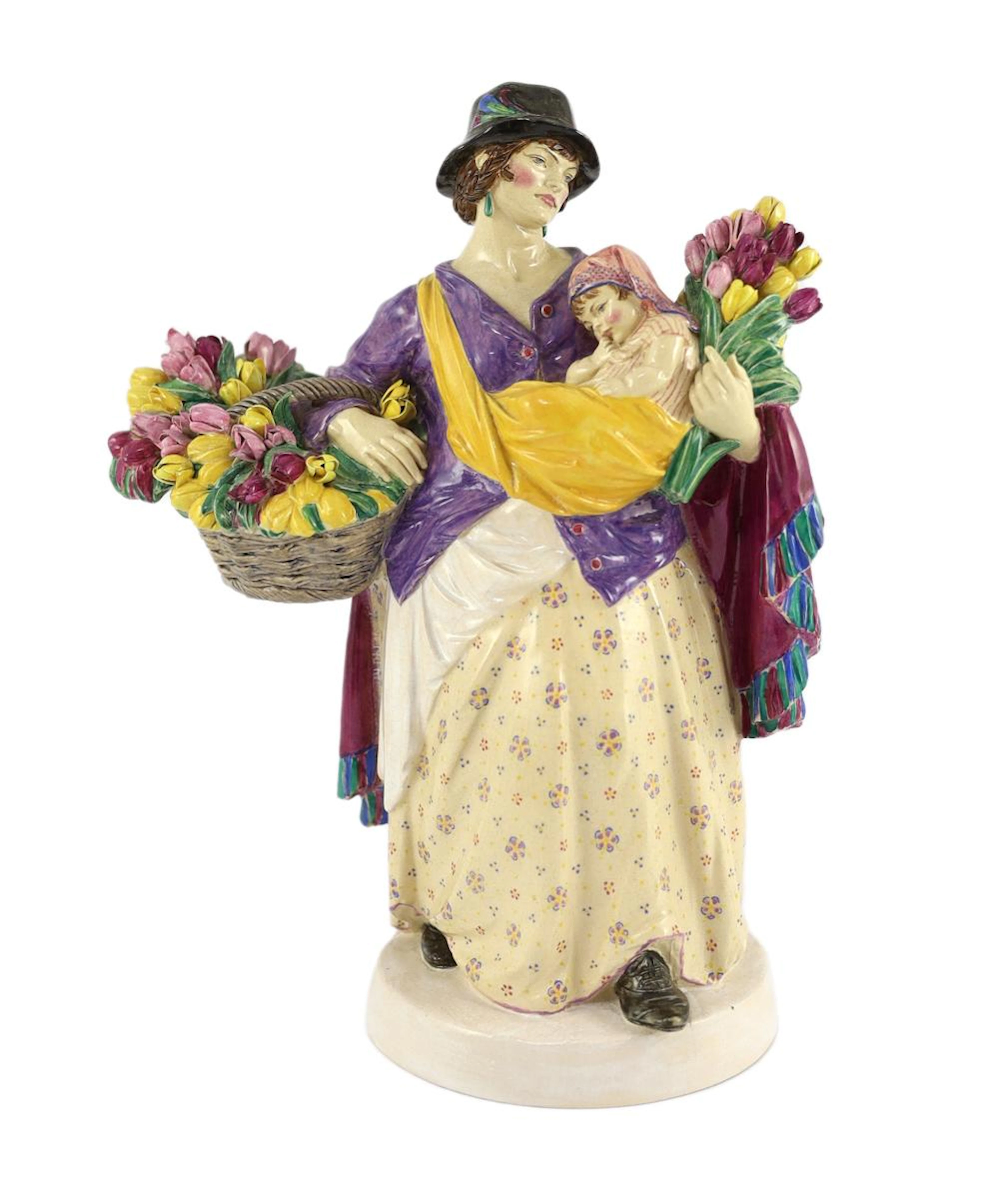 Charles Vyse (1882-1971) - a Chelsea Pottery figure, 'The Tulip Woman'