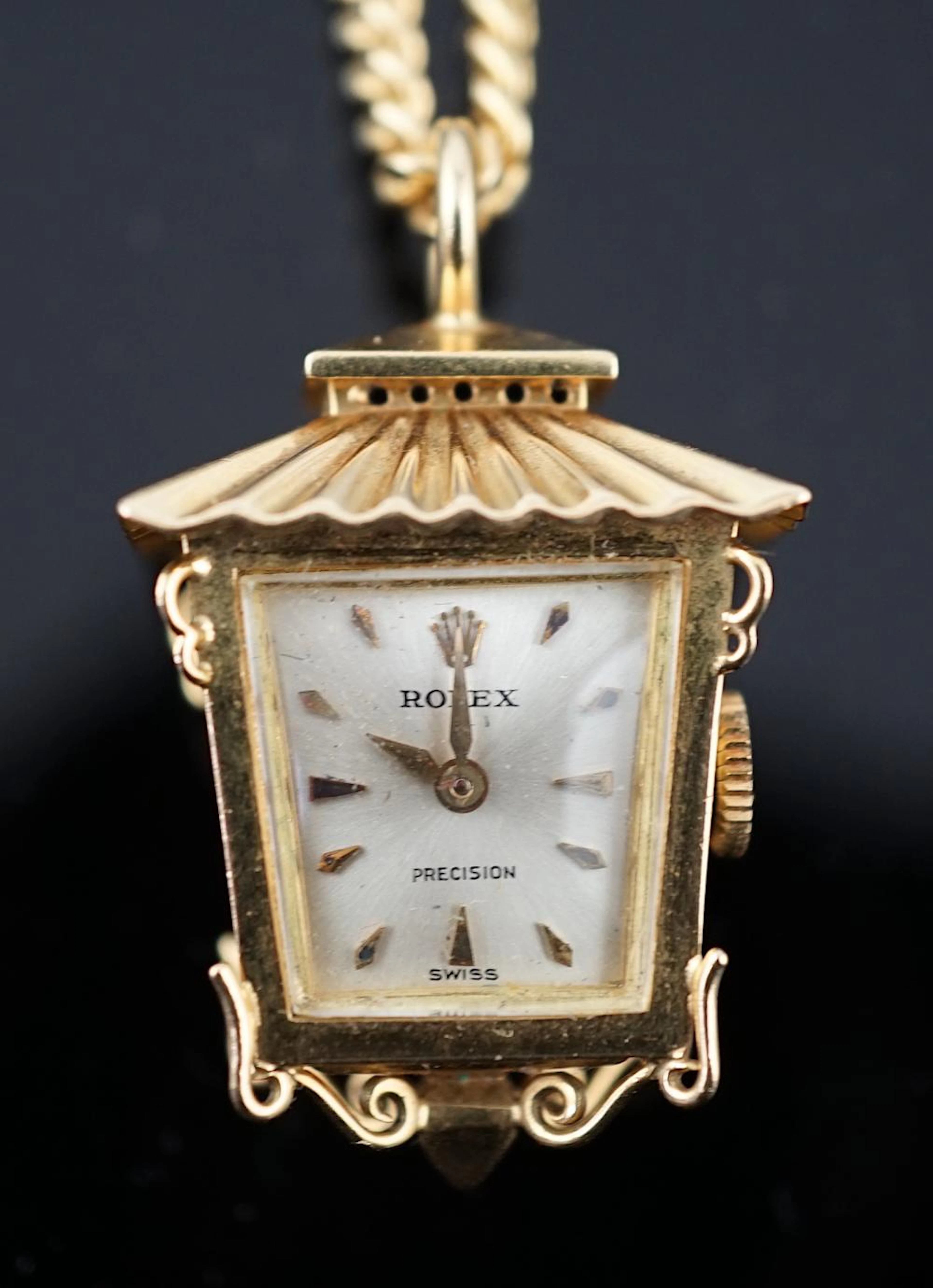 A lady's novelty gold Rolex pendant fob watch