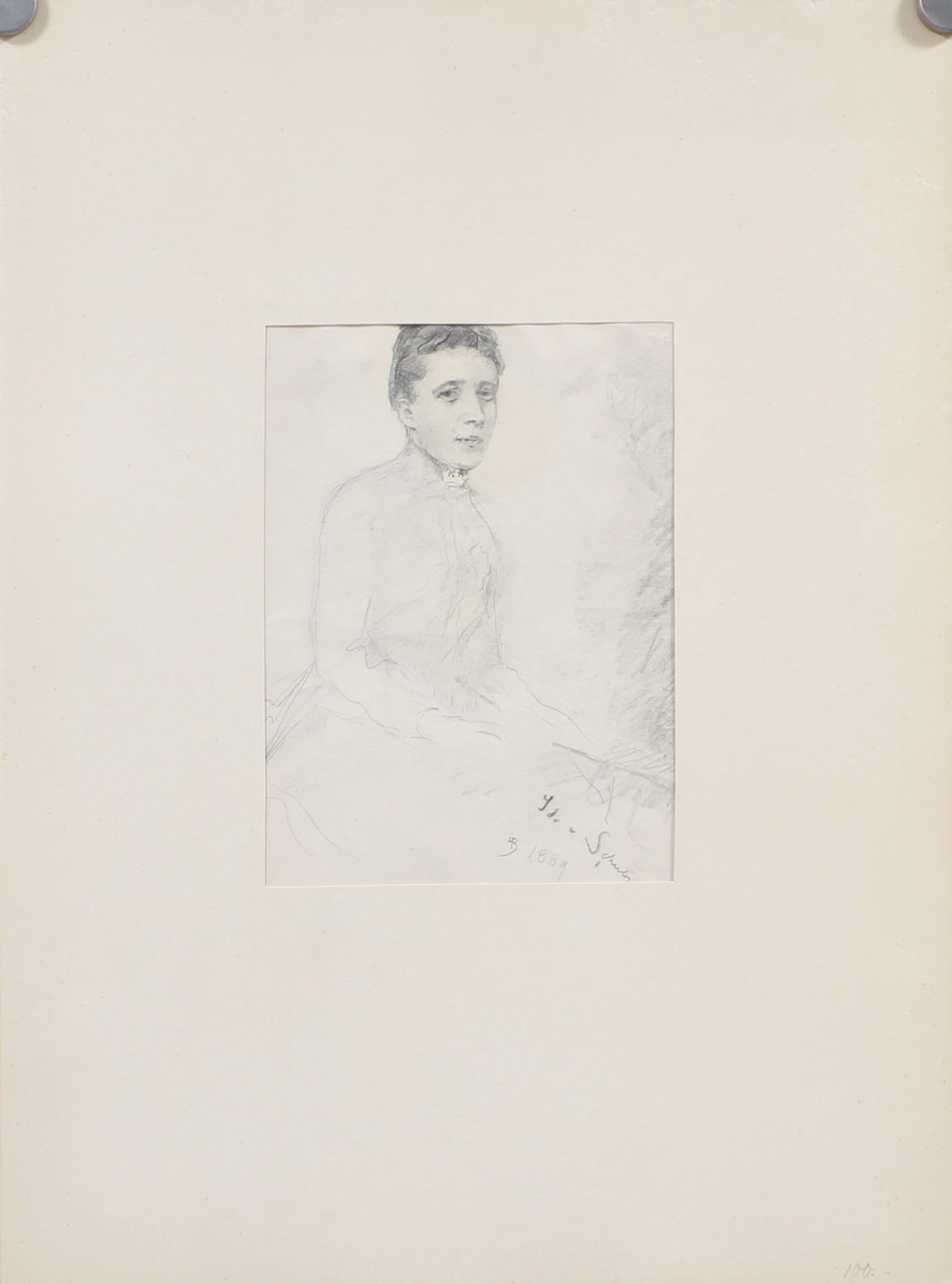 MINA CARLSON BREDBERG (1857-1943). Studier. Teckningar, 4 st, blandteknik, signerade och daterade 1886-1924.