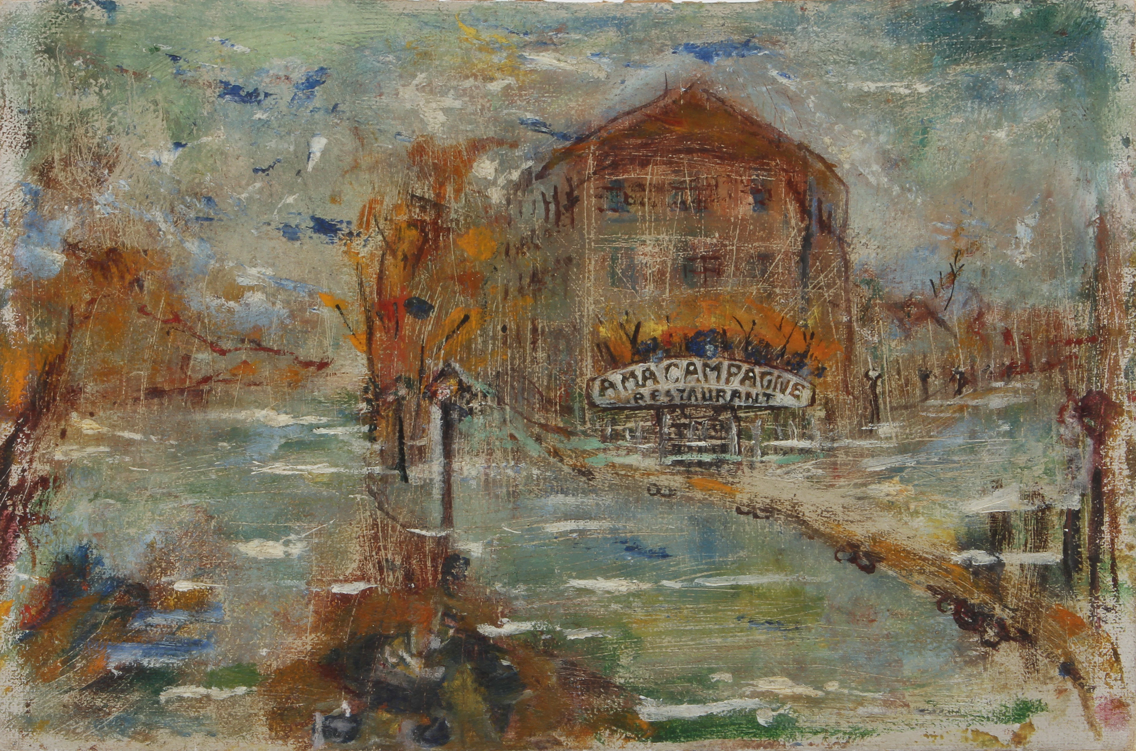MINA CARLSON BREDBERG (1857-1943). Motiv från Paris. Olja på duk monterad på pappannå, monogramsignerad a tergo.