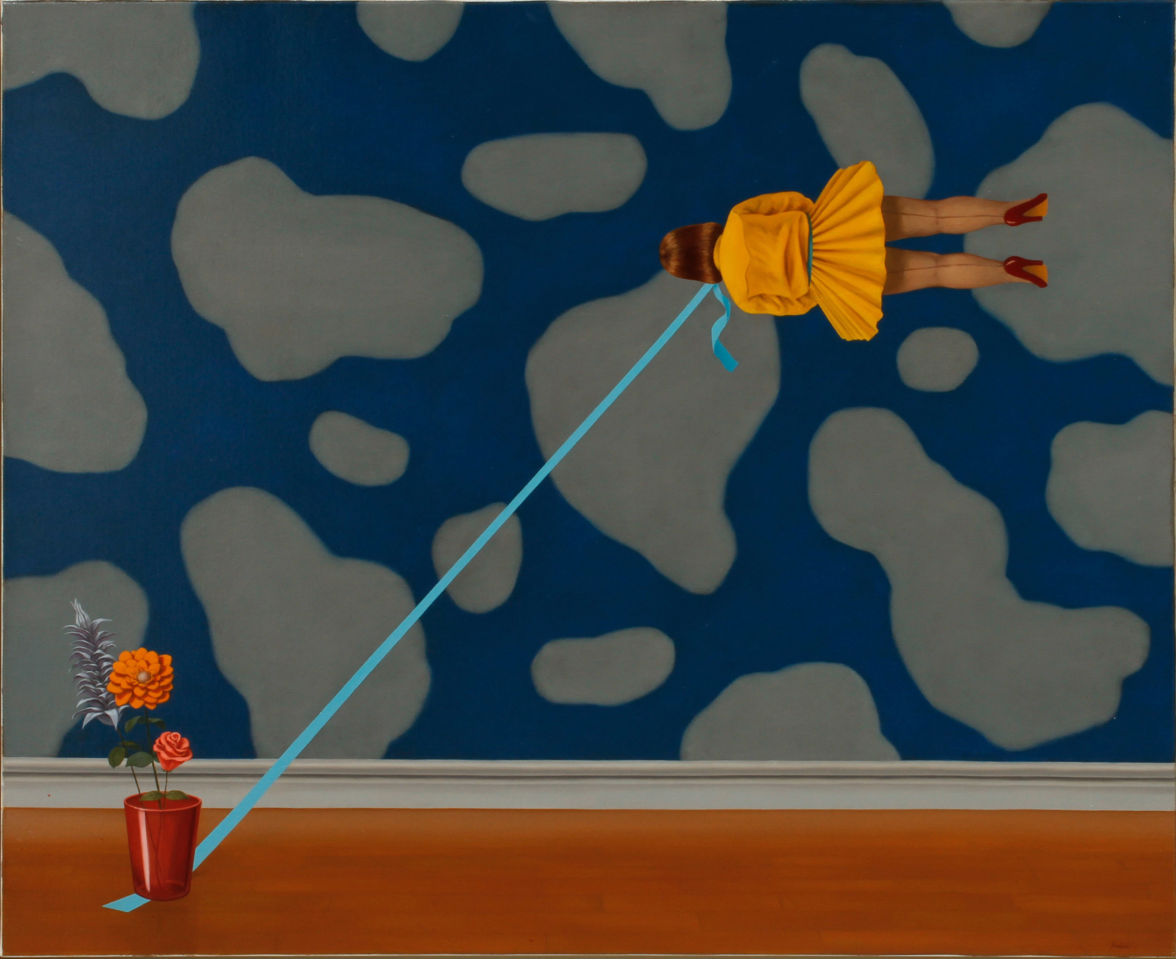 PATRIK ANDINÉ (F.1968). "Moder Svea på tvären". Oil on canvas.