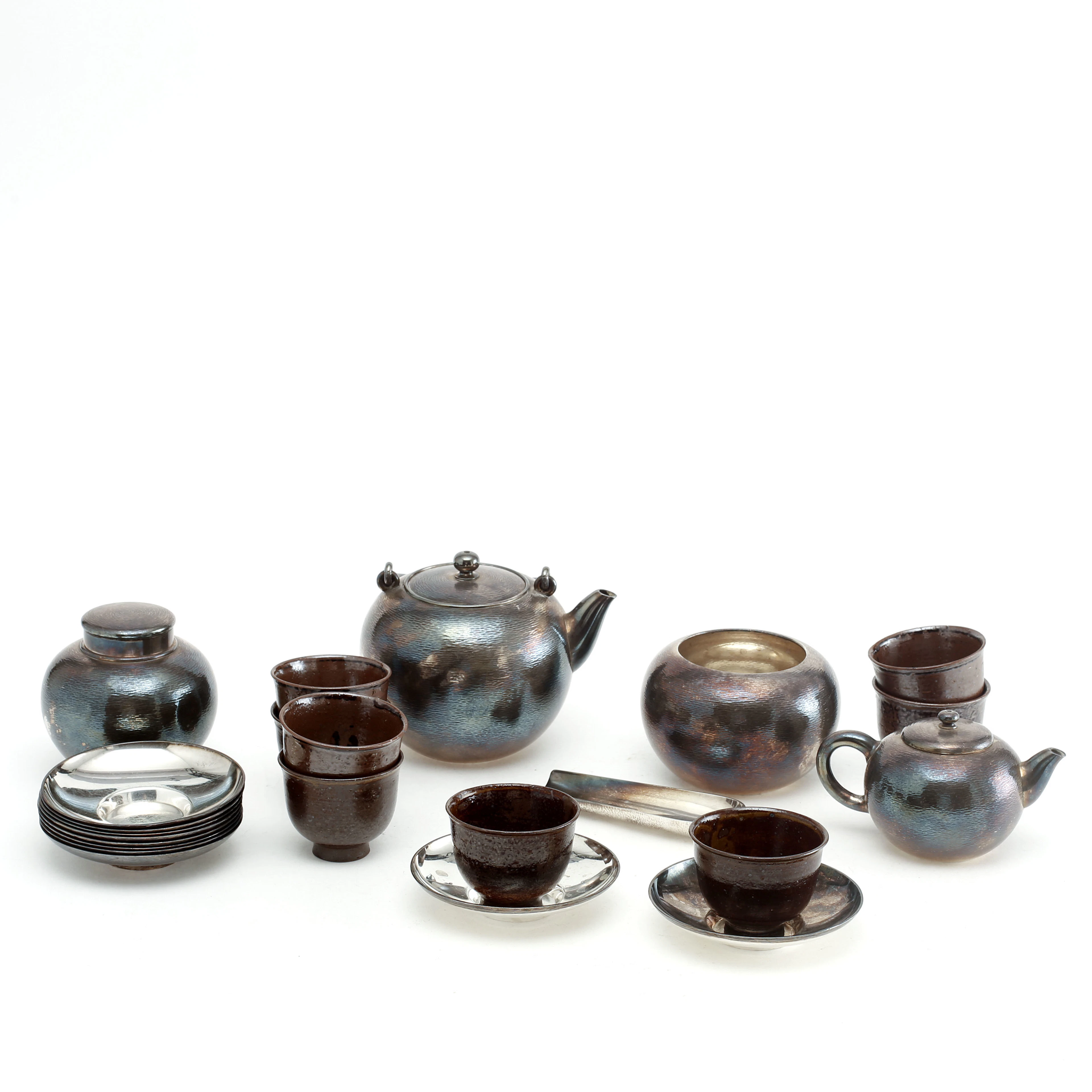 TESERVIS, silver, Japan, 1900-talets tidigare hälft.