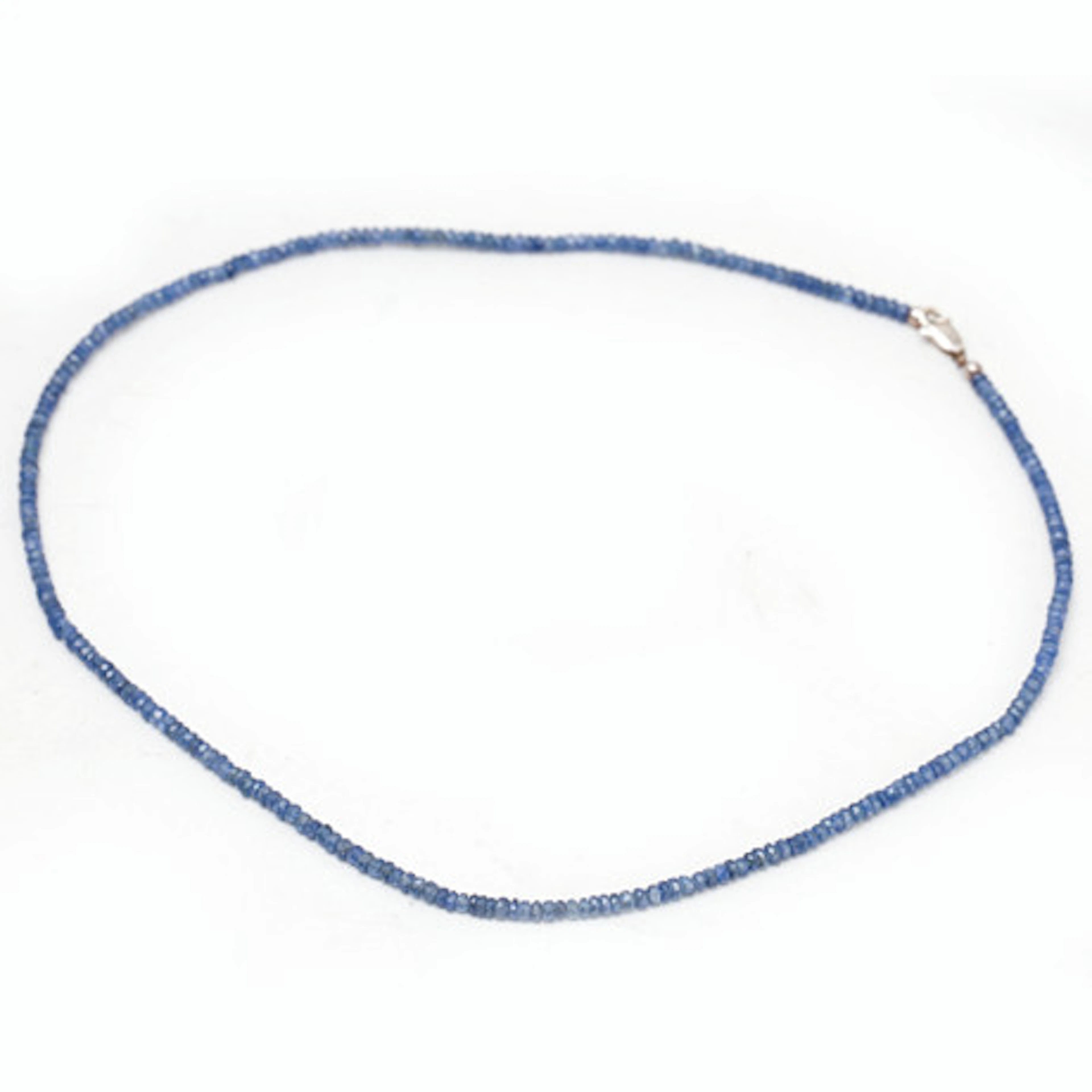 COLLIER, fasettslipade tanzanit-pärlor, 18…