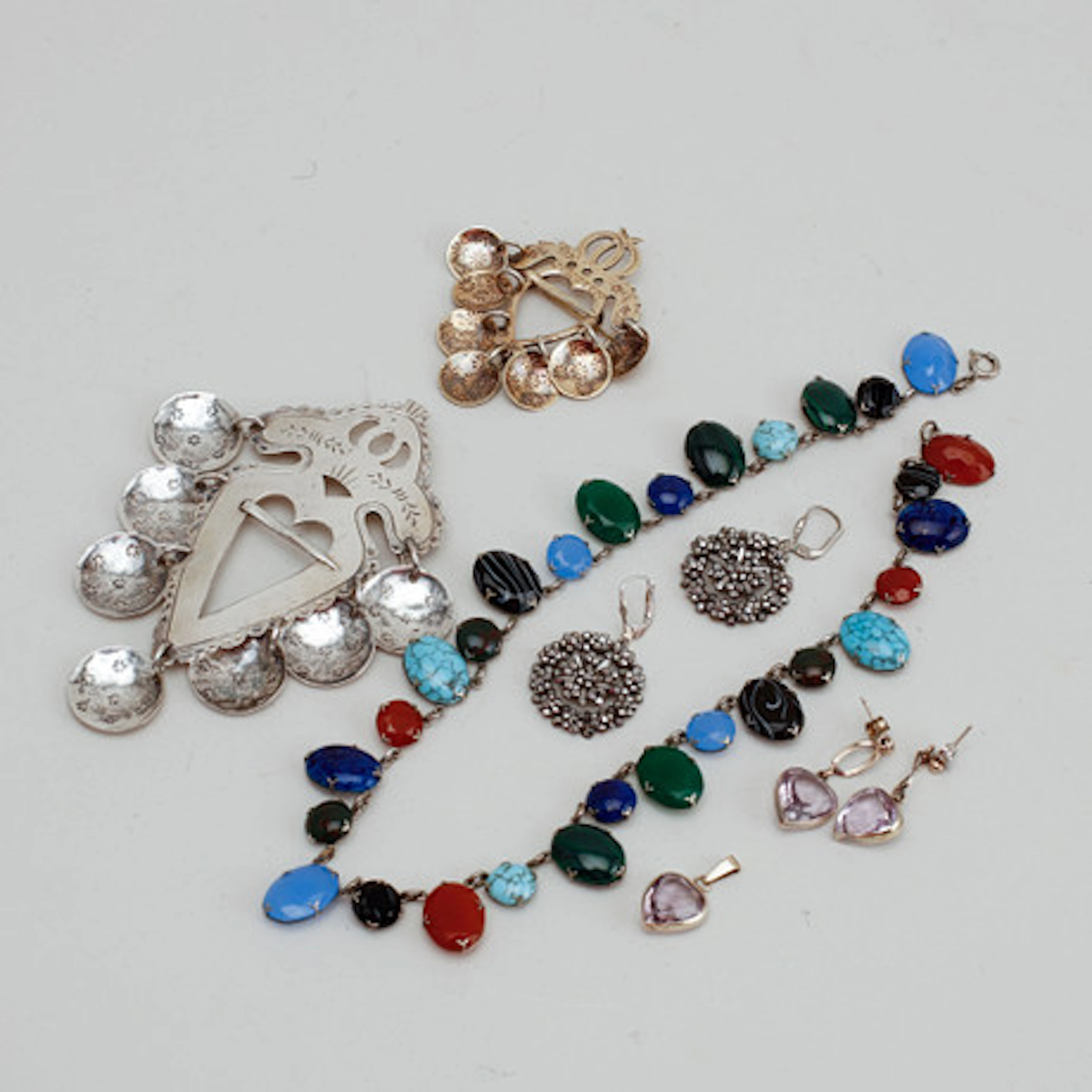 SMYCKEN, delvis silver, 6 delar, 1900-tal.