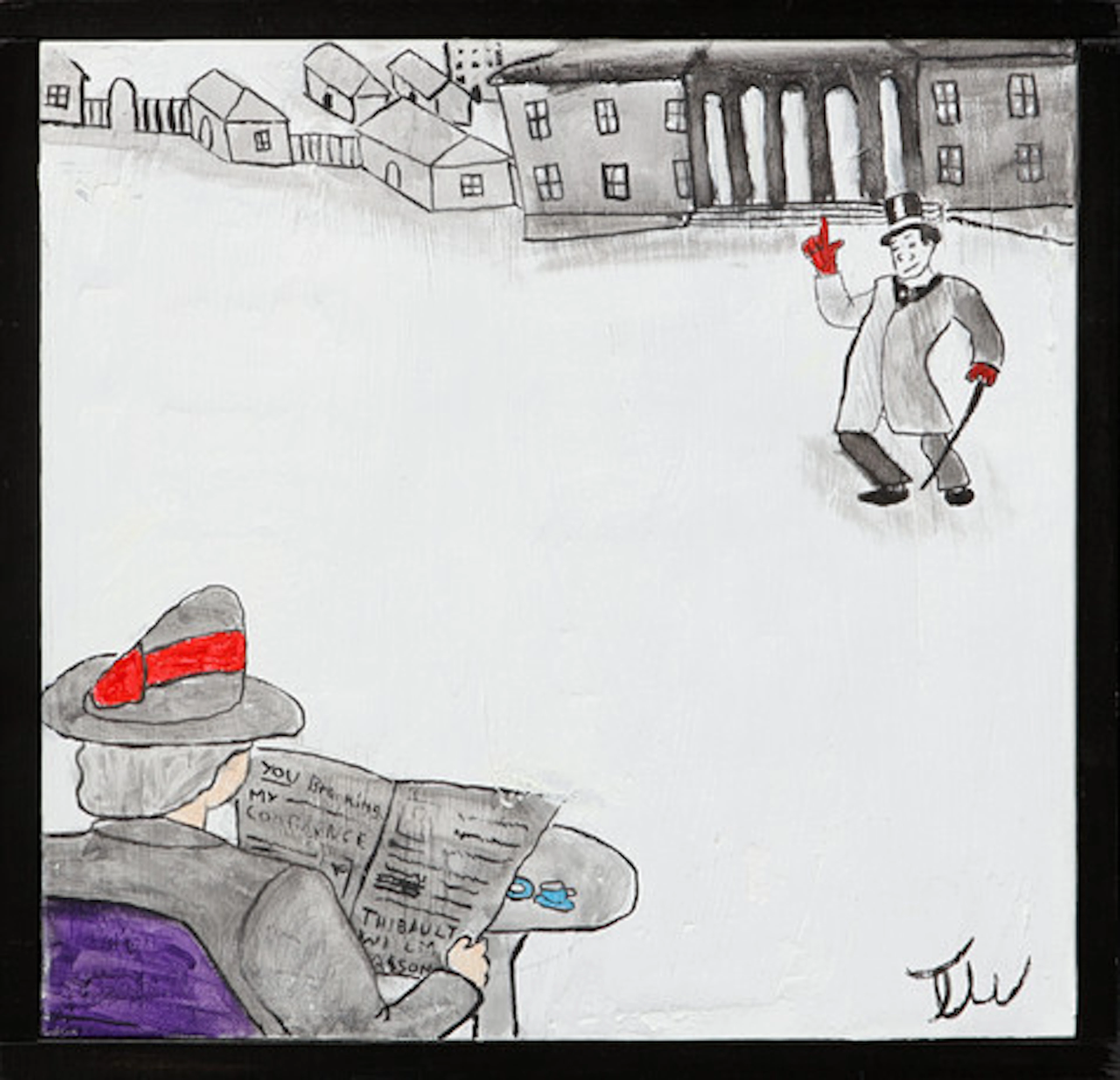 BOBO WALLMANSSON. Figurscen, akryl på duk,…