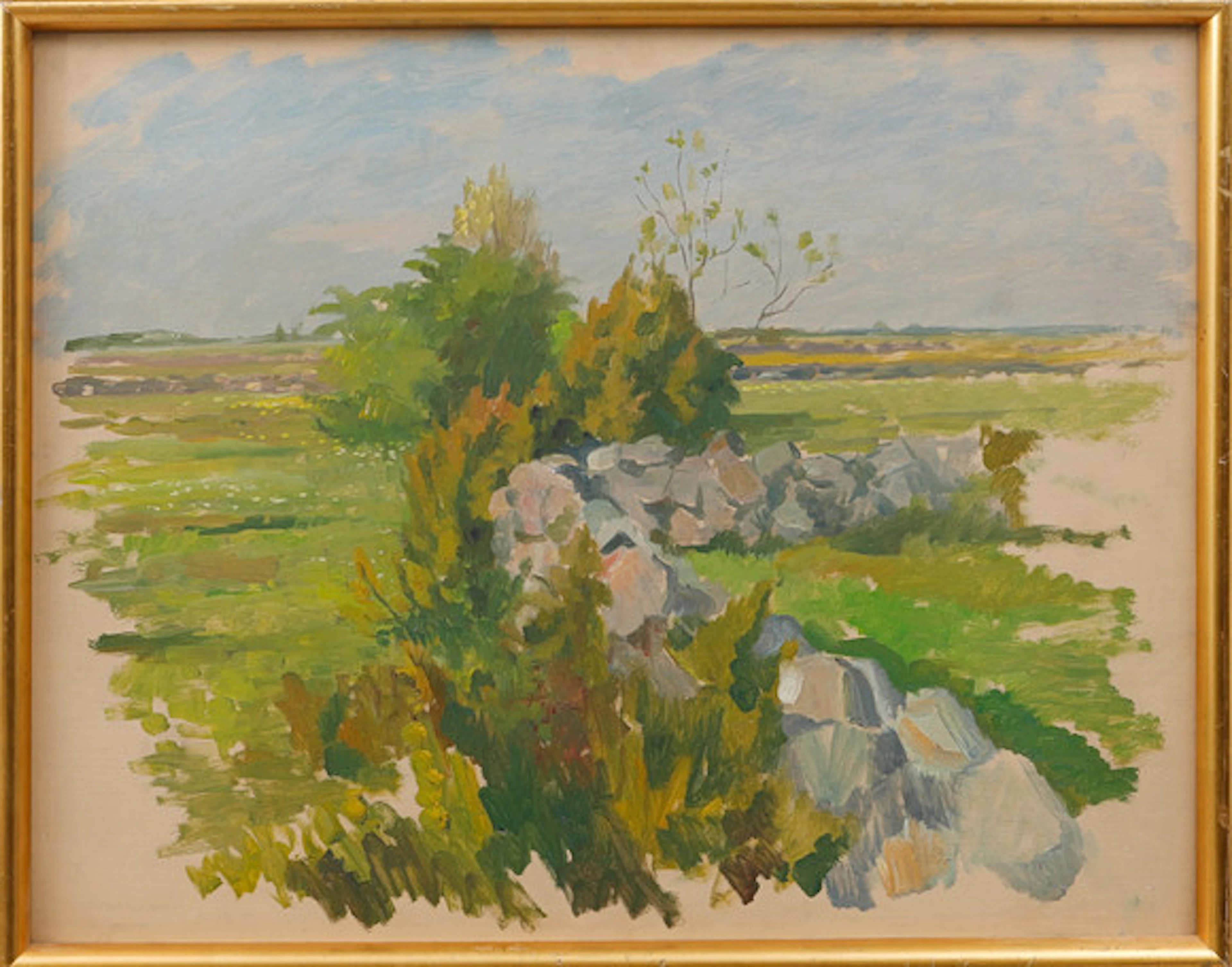GUSTAF CARLSTRÖM. Olja på pannå, intygad a…